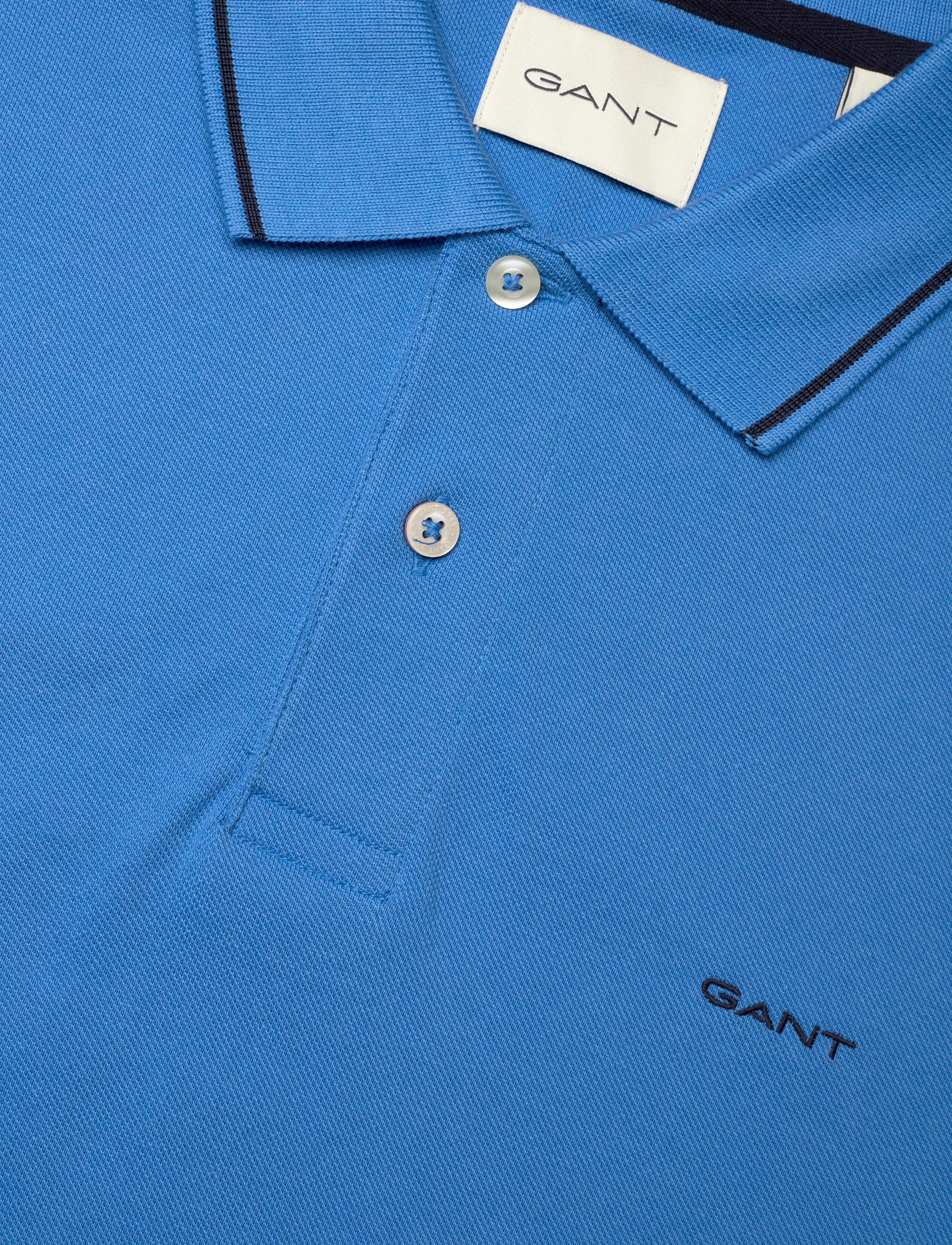 Gant - TIPPING SS PIQUE POLO - kortærmede poloer - day blue - 2