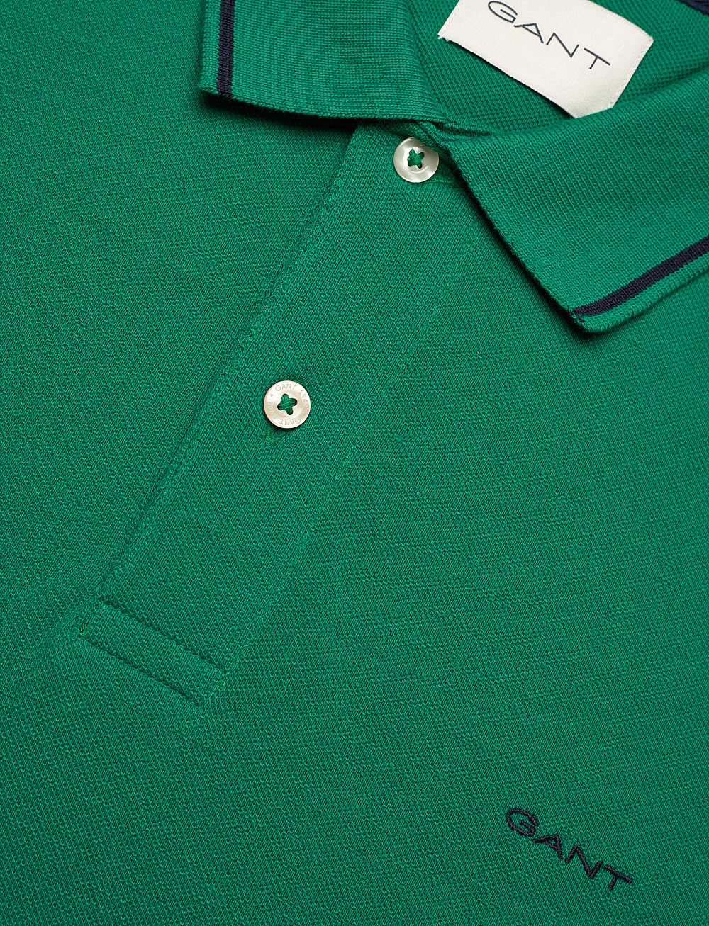 Gant - TIPPING SS PIQUE POLO - polo krekli ar īsām piedurknēm - deep green - 2