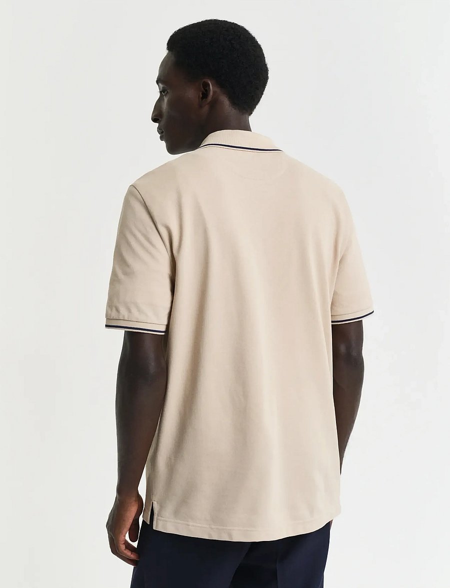 Gant - TIPPING SS PIQUE POLO - kurzärmelig - dry sand - 3