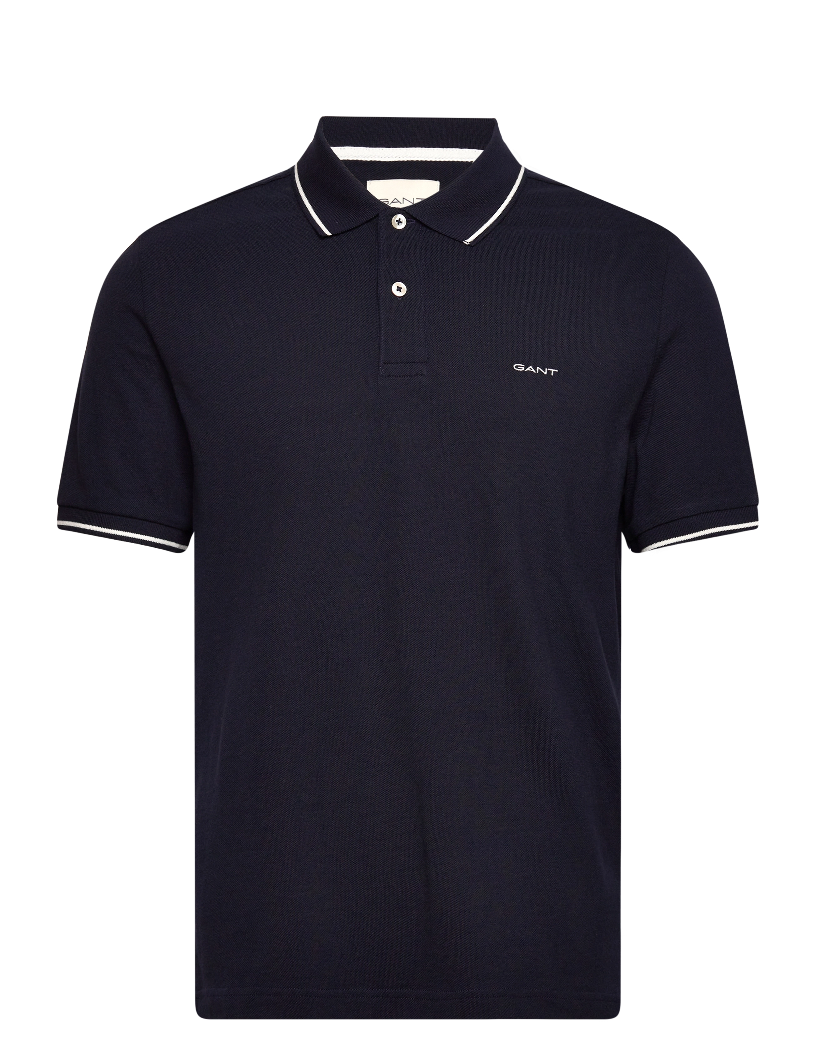 GANT Tipping Ss Pique Polo Navy - M - Herren
