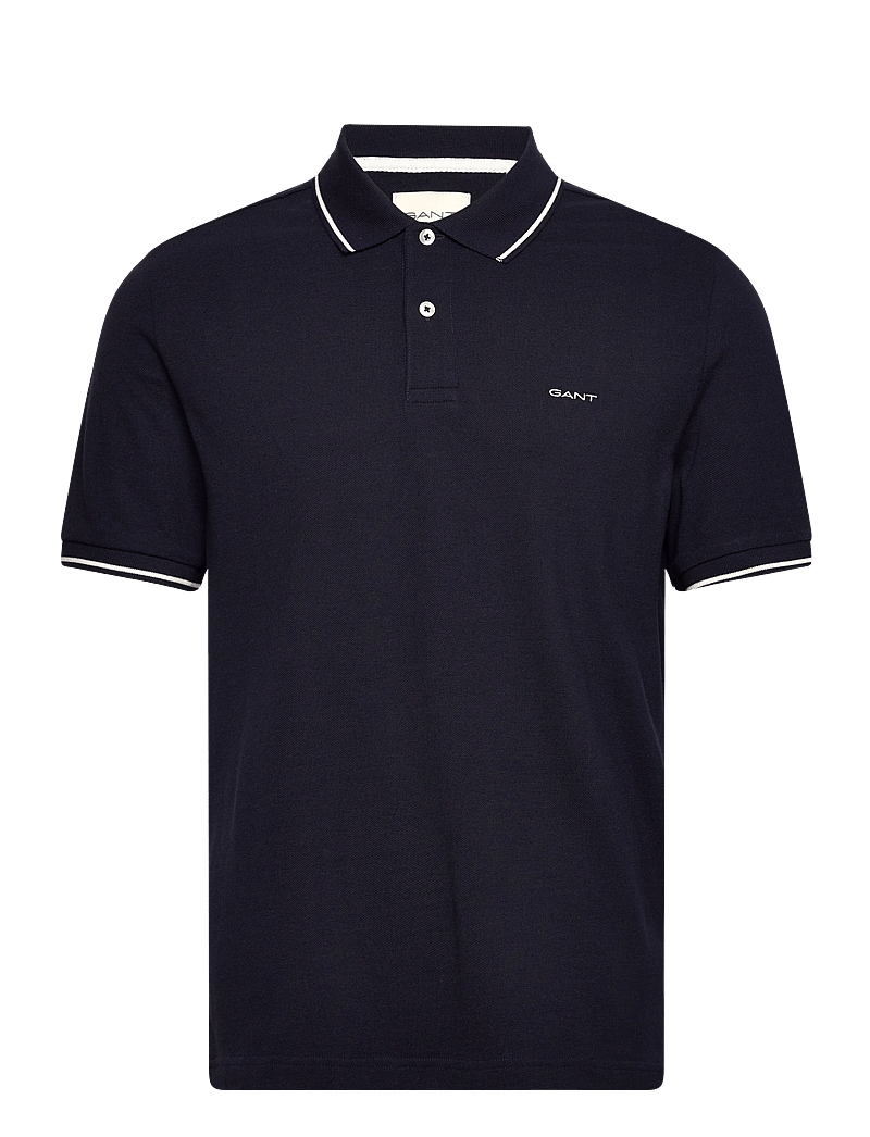 GANT - TIPPING SS PIQUE POLO - kortærmede poloer - evening blue - 1