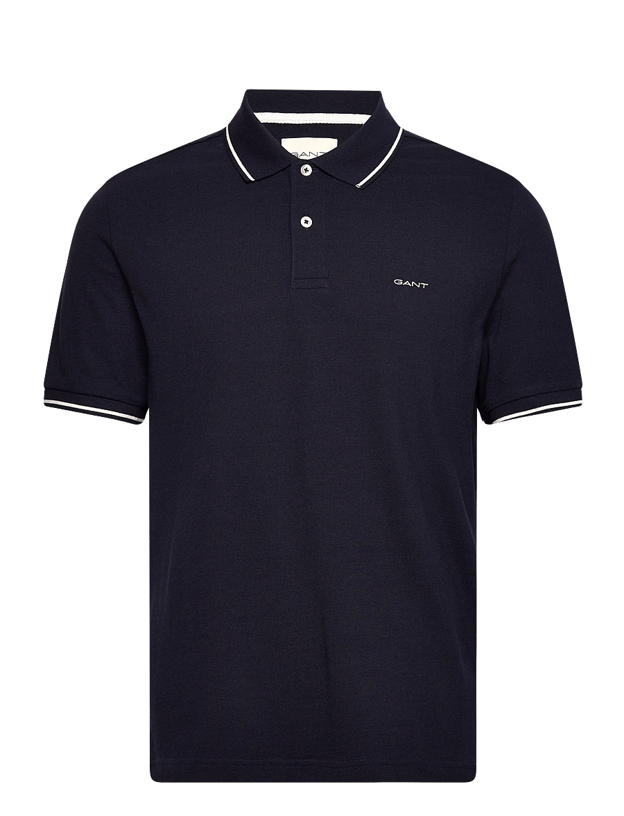 Gant - TIPPING SS PIQUE POLO - kurzärmelig - evening blue - 1