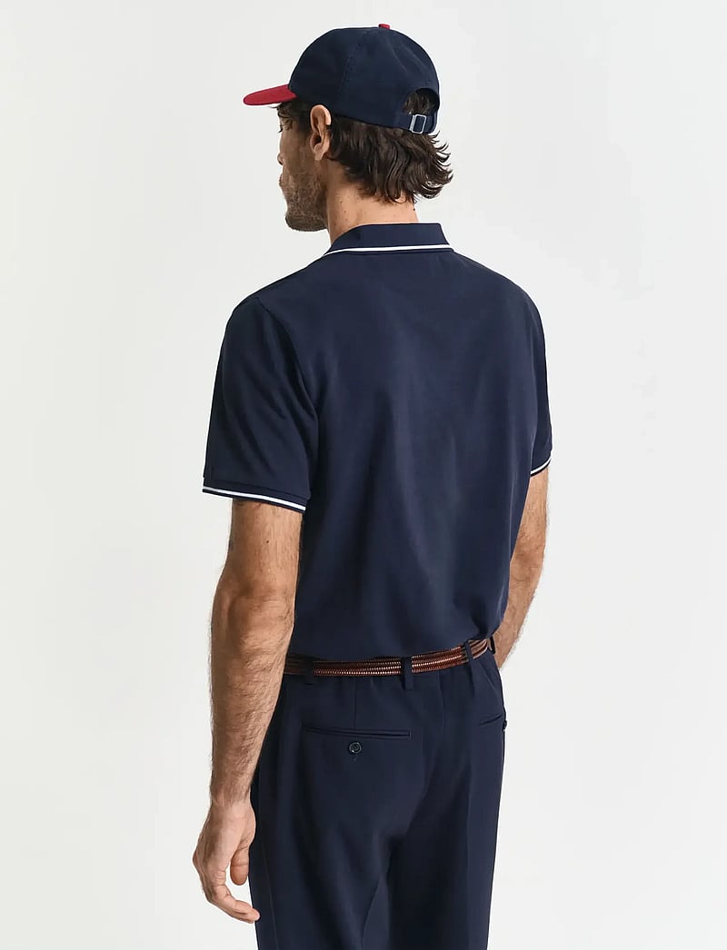 GANT - TIPPING SS PIQUE POLO - kortærmede poloer - evening blue - 3