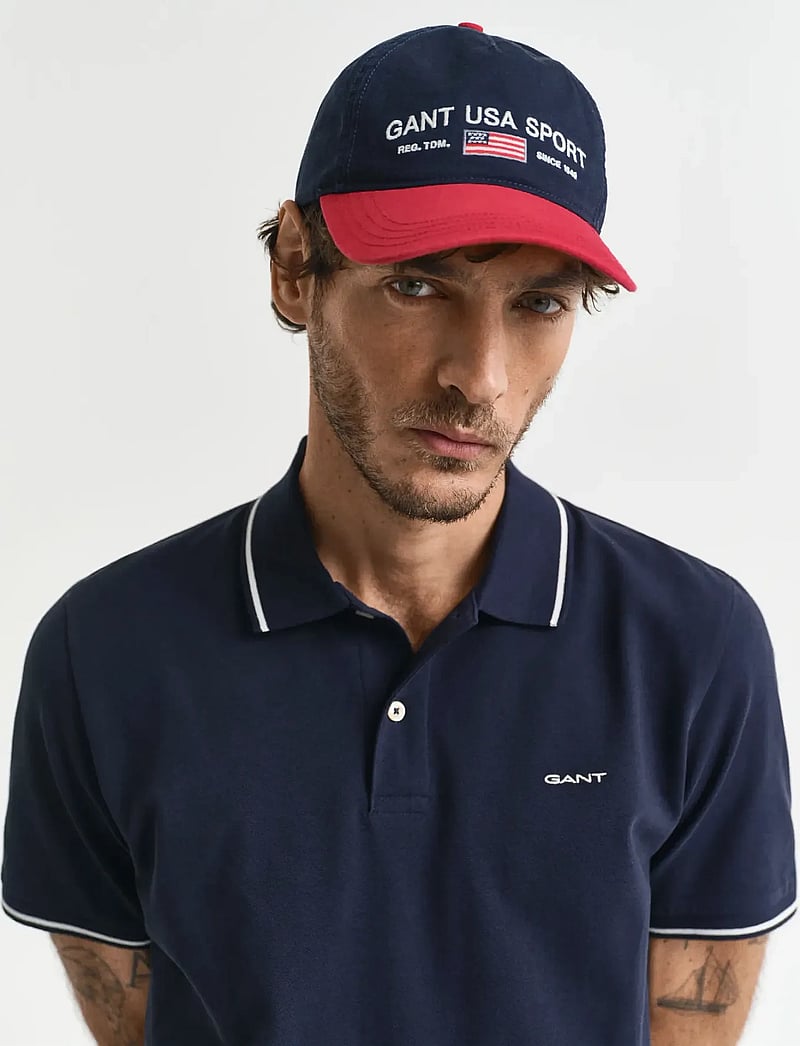 GANT - TIPPING SS PIQUE POLO - kortærmede poloer - evening blue - 4