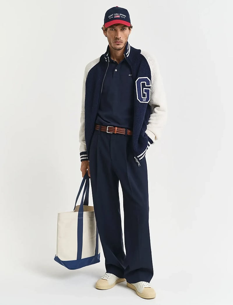 GANT - TIPPING SS PIQUE POLO - kortærmede poloer - evening blue - 5