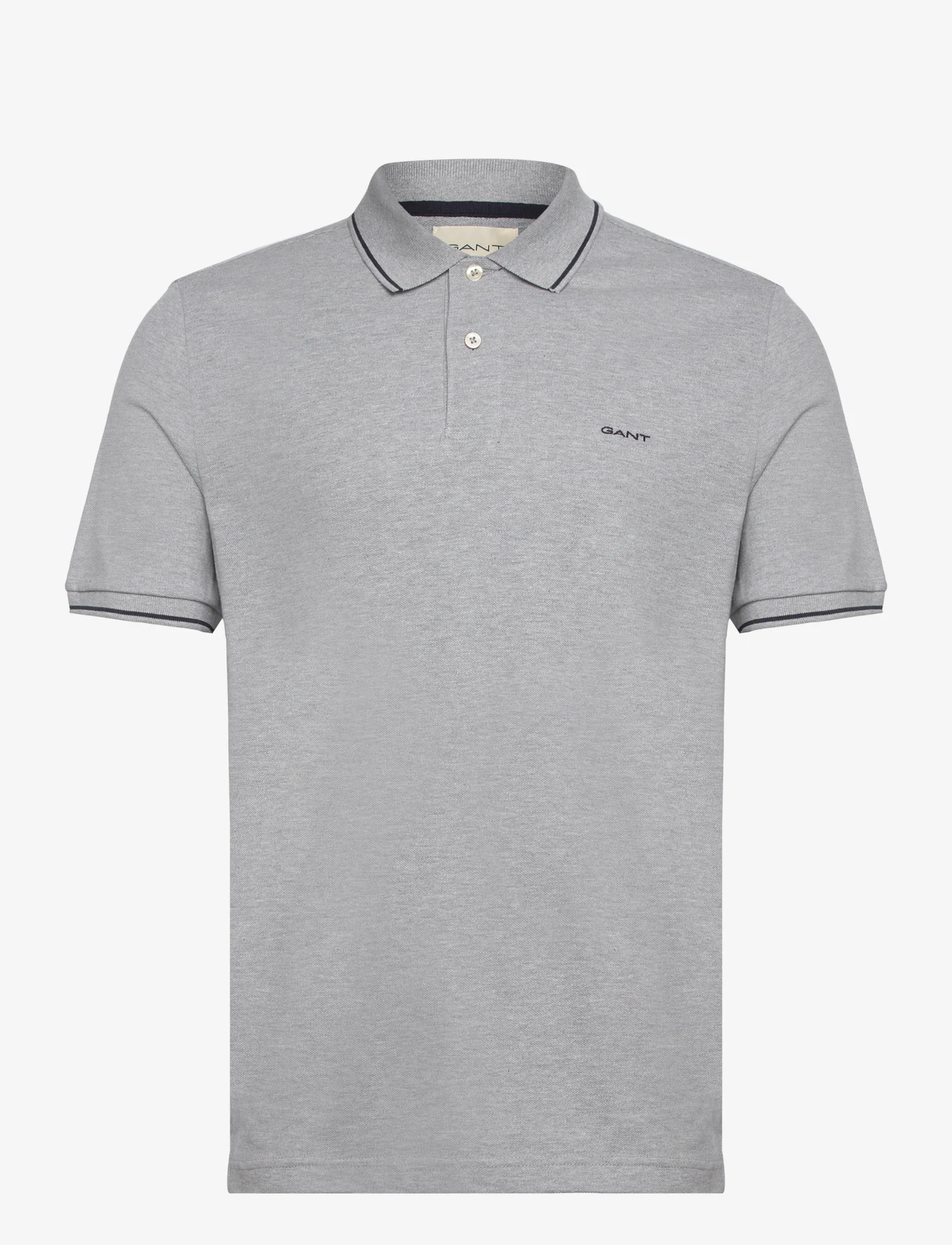 GANT - TIPPING SS PIQUE POLO - kurzärmelig - grey melange - 0