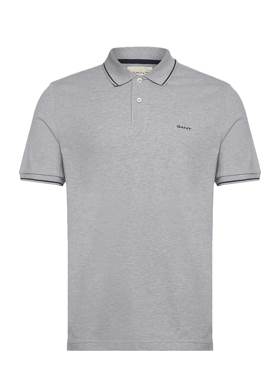 Gant - TIPPING SS PIQUE POLO - kurzärmelig - grey melange - 1