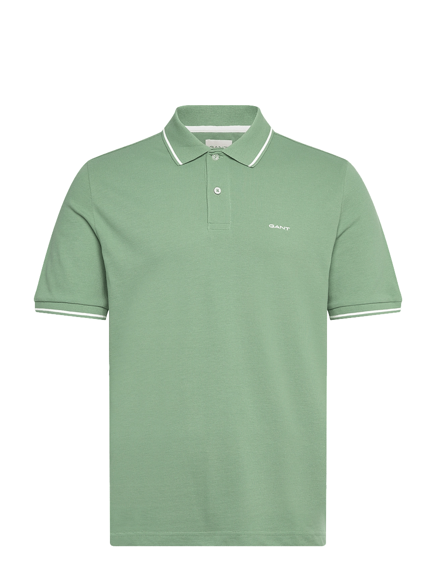 Gant - TIPPING SS PIQUE POLO - kurzärmelig - kalamata green - 0