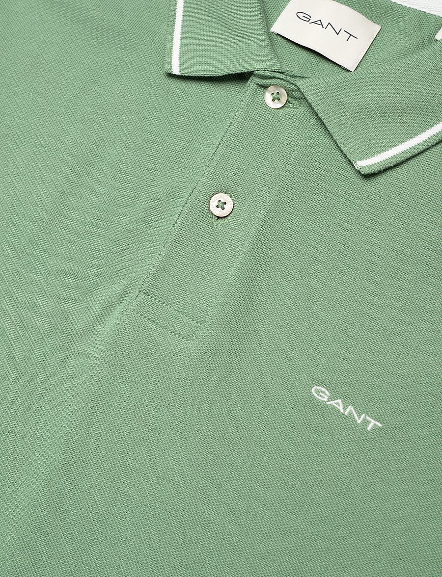 Gant - TIPPING SS PIQUE POLO - kurzärmelig - kalamata green - 2