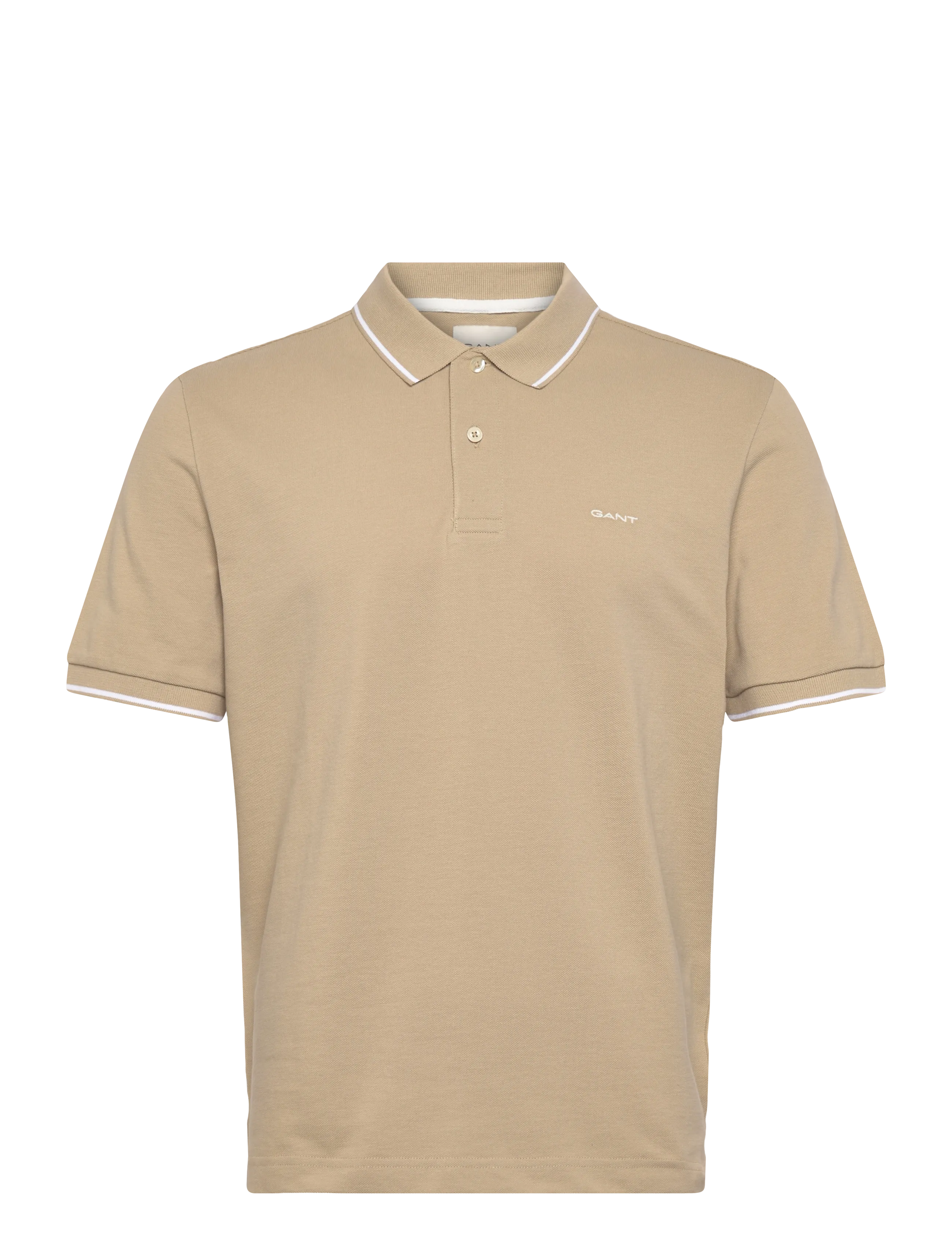 GANT TIPPING SS PIQUE POLO - Kortärmade pikéer - OAT BEIGE / beige