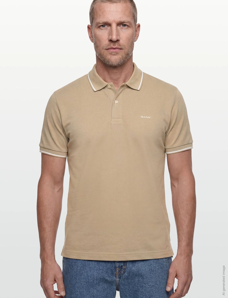 Gant - TIPPING SS PIQUE POLO - kurzärmelig - oat beige - 3