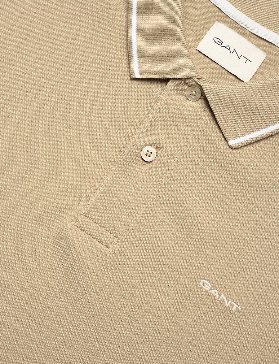Gant - TIPPING SS PIQUE POLO - kurzärmelig - oat beige - 5