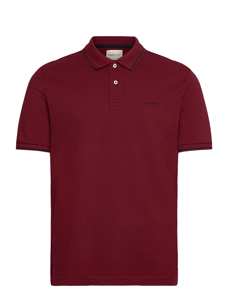 GANT - TIPPING SS PIQUE POLO - kortærmede poloer - plumped red - 0
