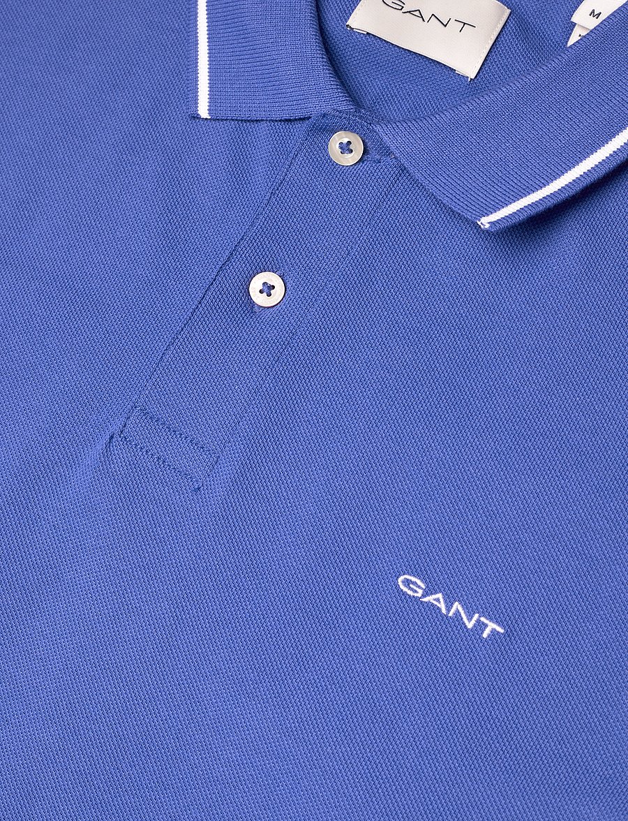 Gant - TIPPING SS PIQUE POLO - polos à manches courtes - rich blue - 2