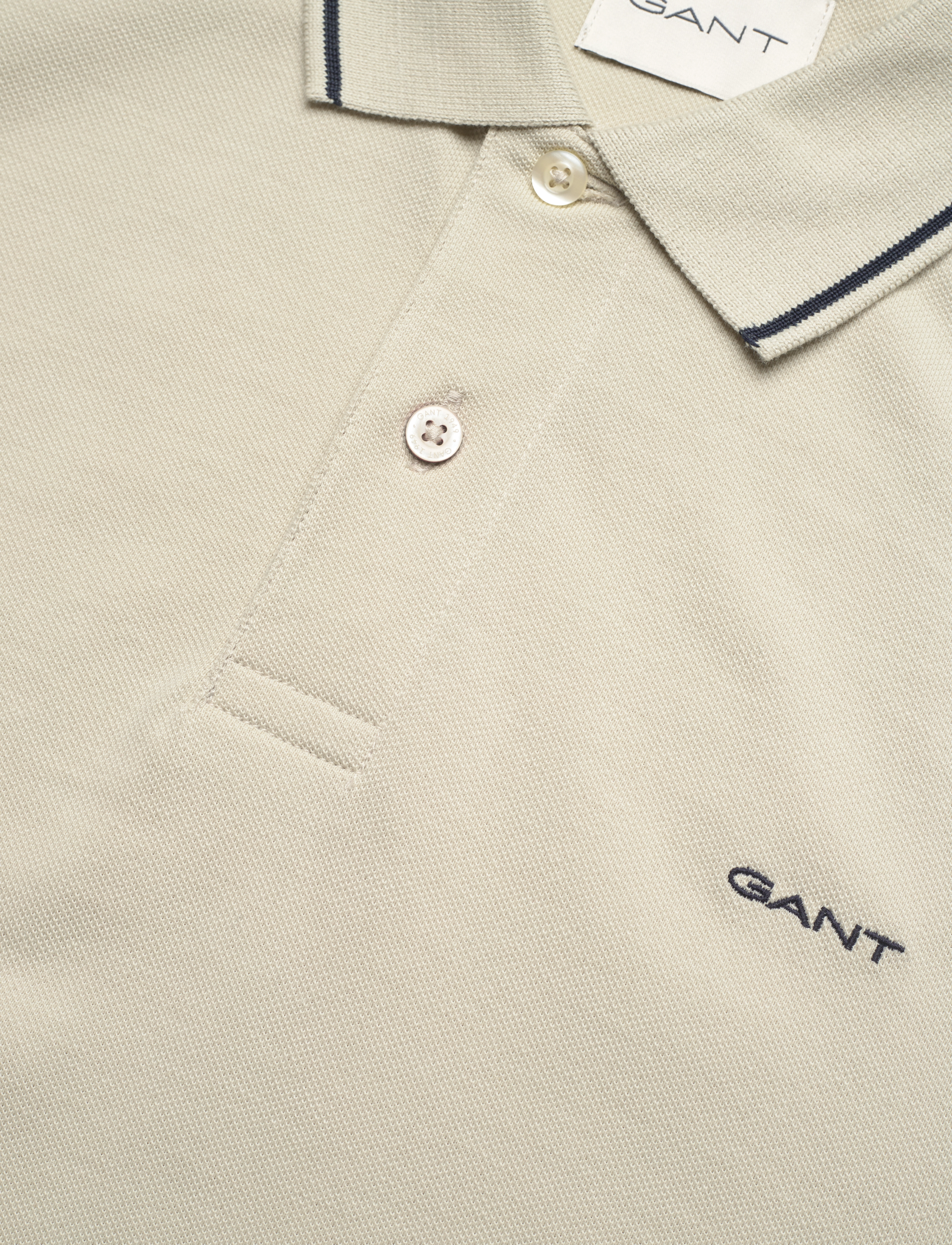 Gant - TIPPING SS PIQUE POLO - kortærmede poloer - silky beige - 2