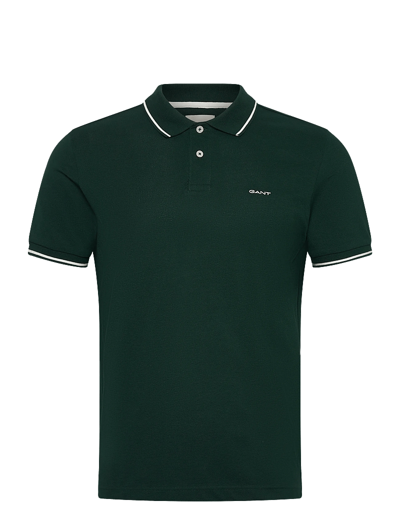 GANT - TIPPING SS PIQUE POLO - kurzärmelig - tartan green - 0