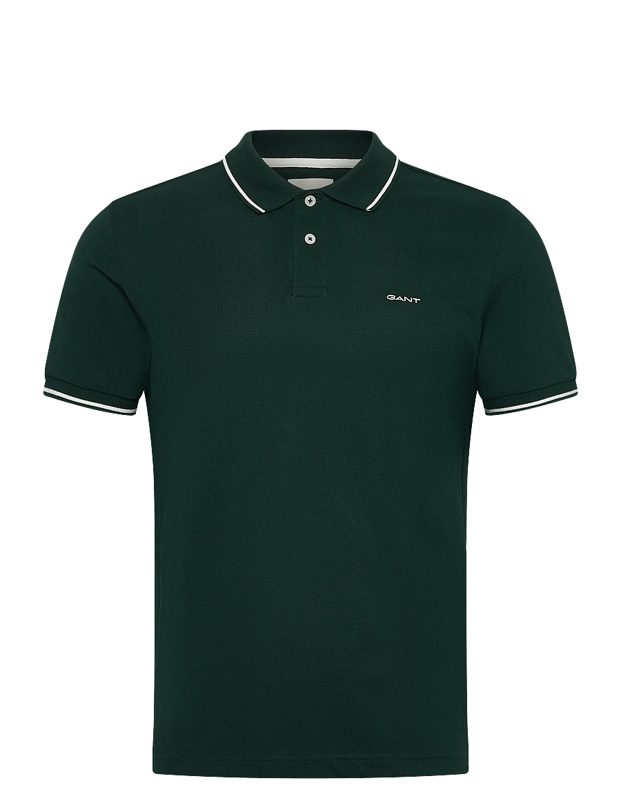 Gant - TIPPING SS PIQUE POLO - polos à manches courtes - tartan green - 0