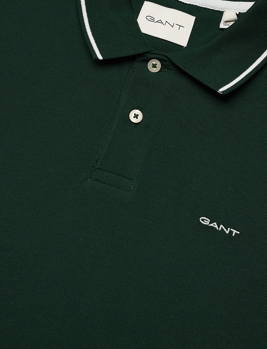 Gant - TIPPING SS PIQUE POLO - polos à manches courtes - tartan green - 2