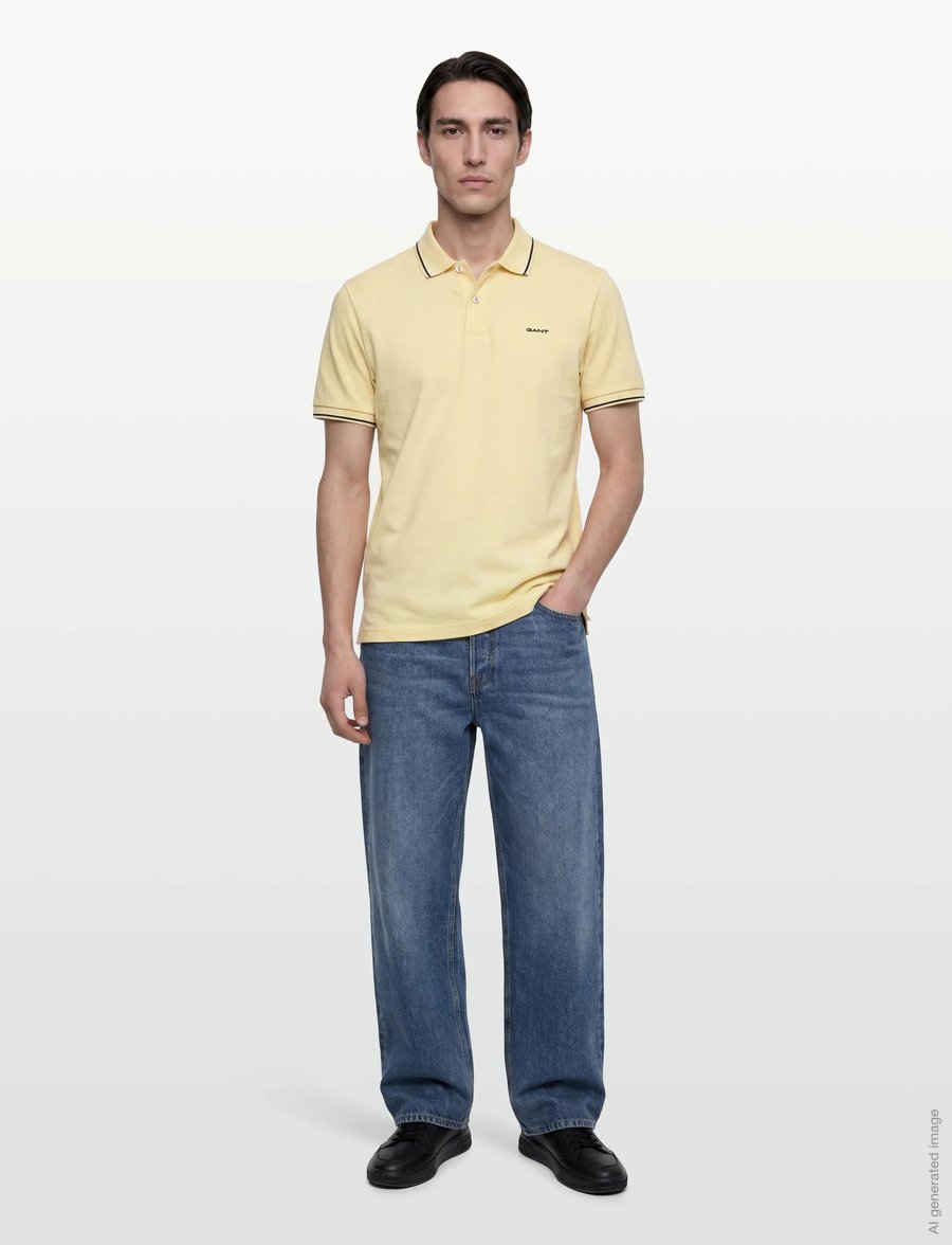 Gant - TIPPING SS PIQUE POLO - kurzärmelig - vanilla yellow - 0