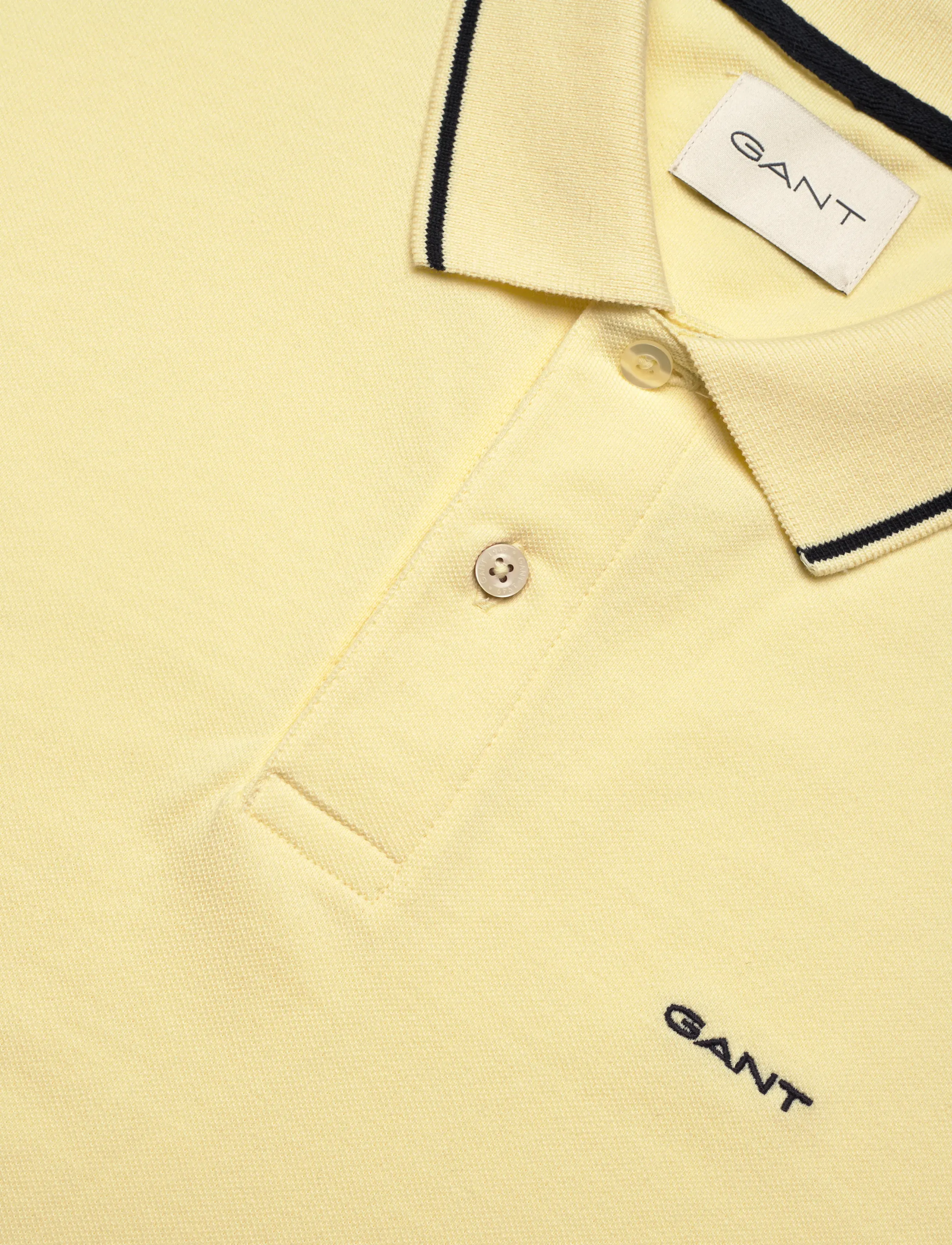 Gant - TIPPING SS PIQUE POLO - kortærmede poloer - vanilla yellow - 5