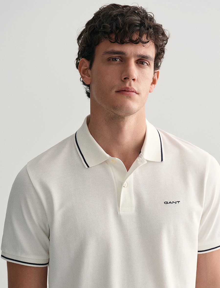 Gant - TIPPING SS PIQUE POLO - kurzärmelig - white - 4