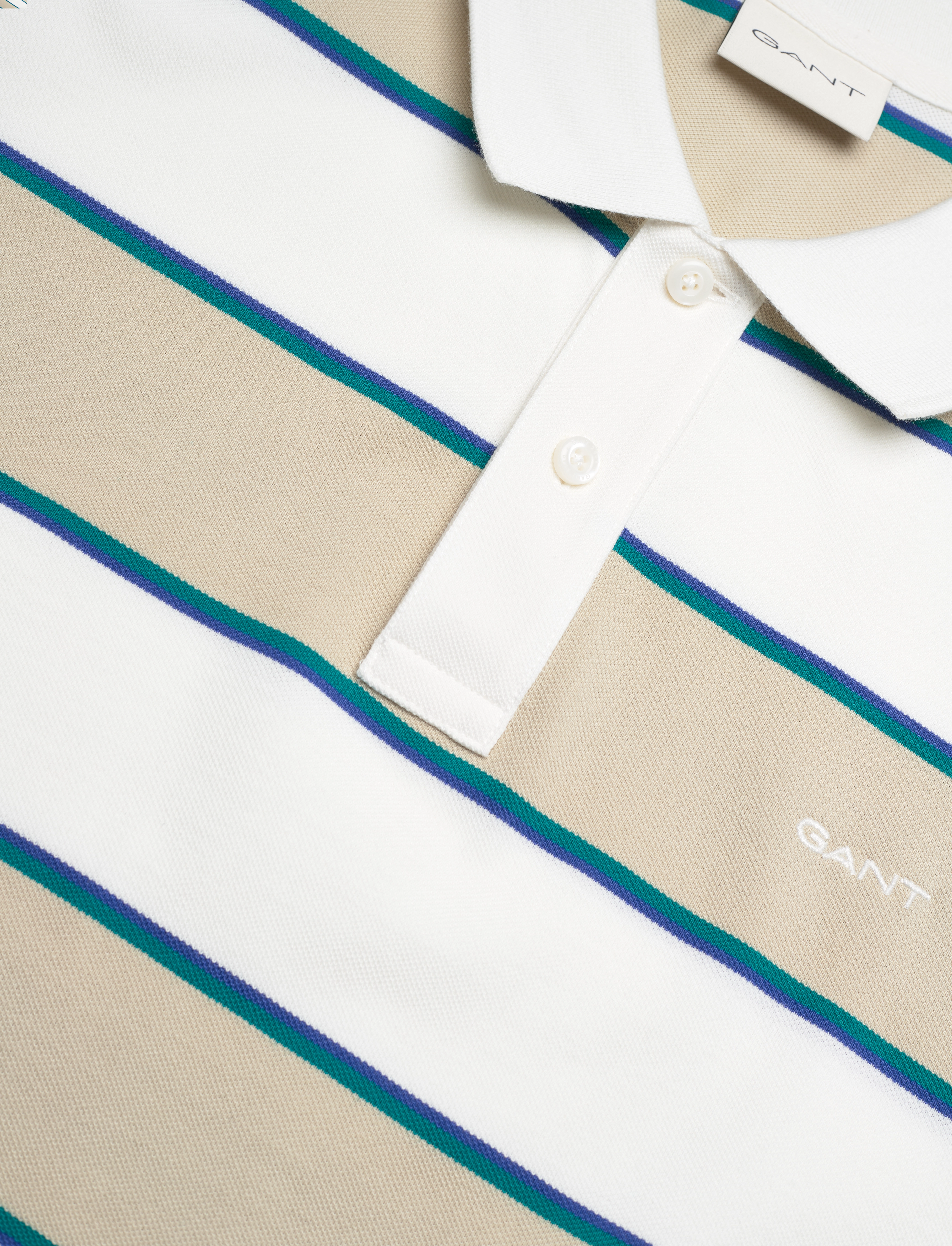GANT - STRIPE PIQUE SS POLO - silky beige - 2