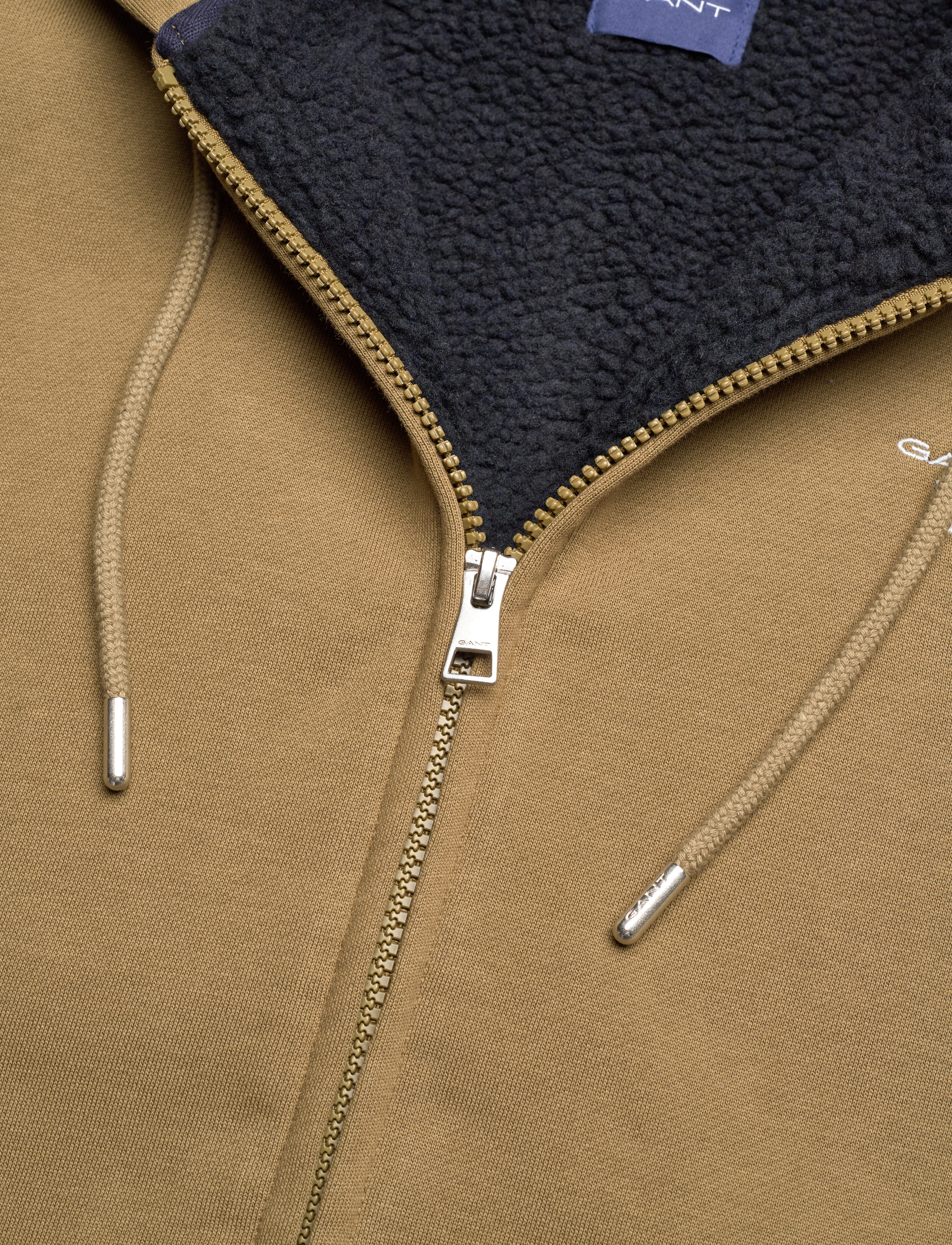 GANT - D2. SHERPA FLEECE ZIP SWEAT HOODIE - army green - 2