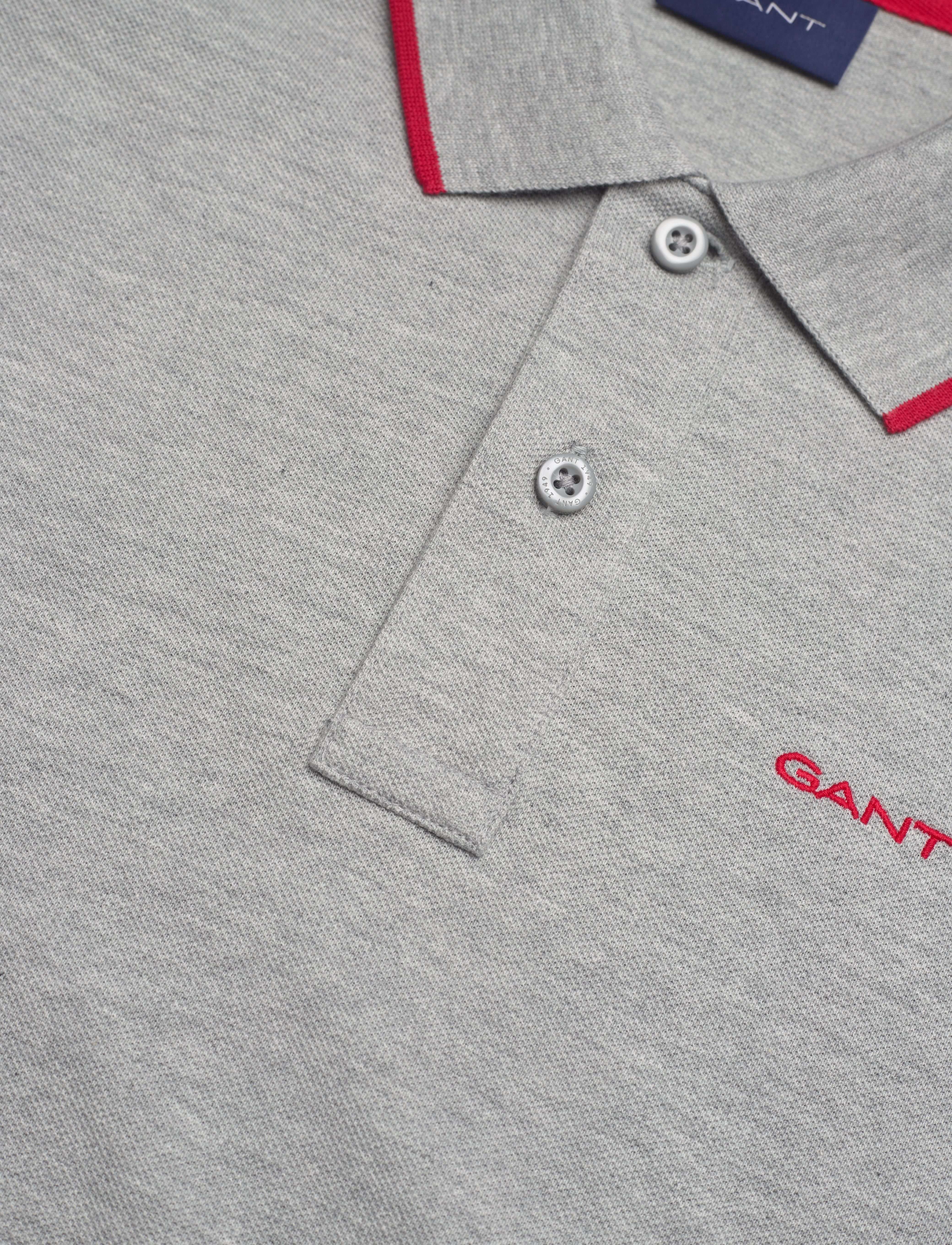 GANT - CONTRAST TIPPING SS PIQUE - grey melange - 2