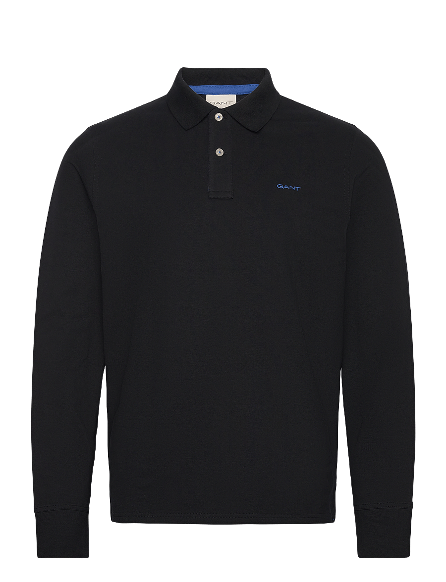 Gant - REG CONTRAST PIQUE LS POLO - black - 1
