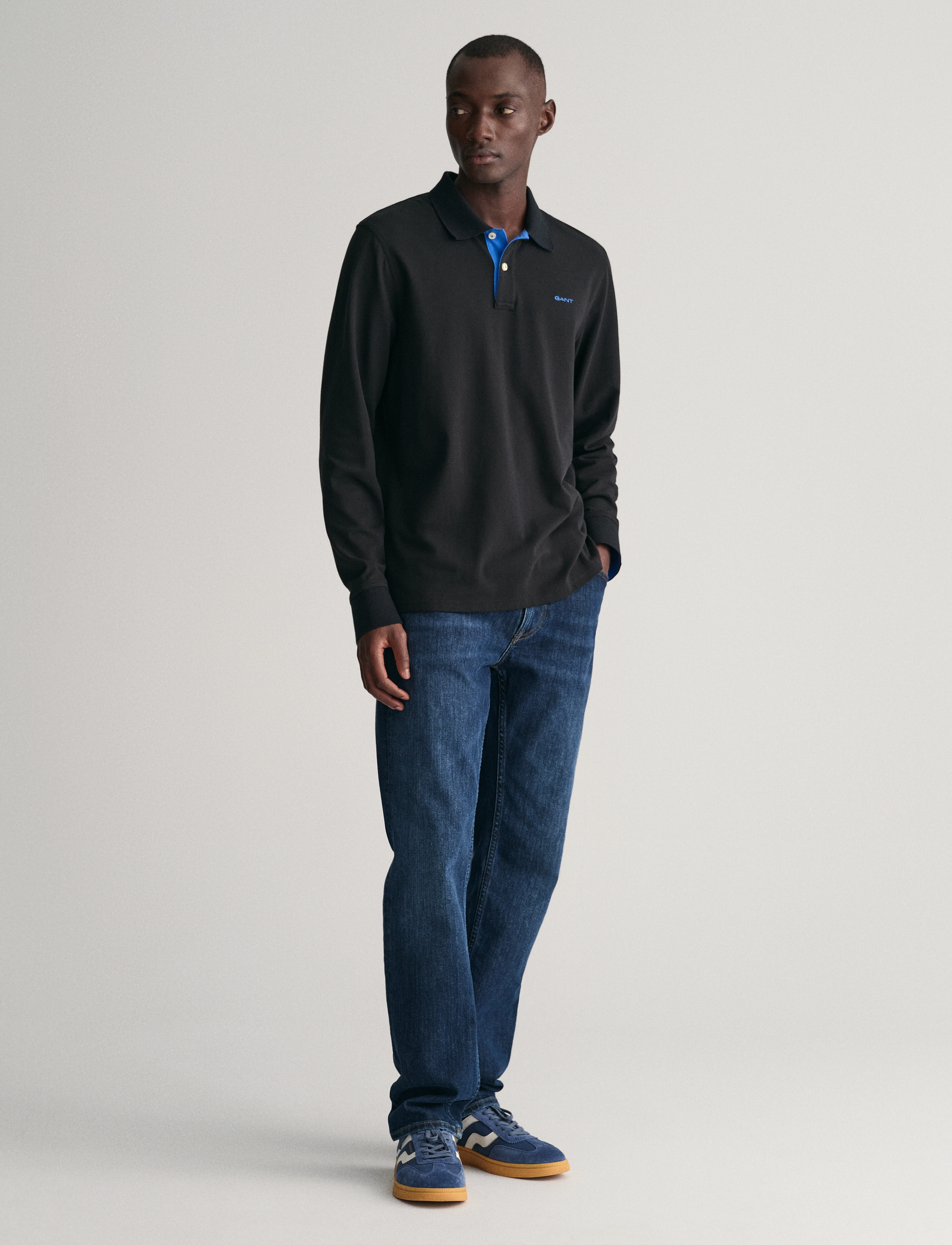 Gant - REG CONTRAST PIQUE LS POLO - black - 5