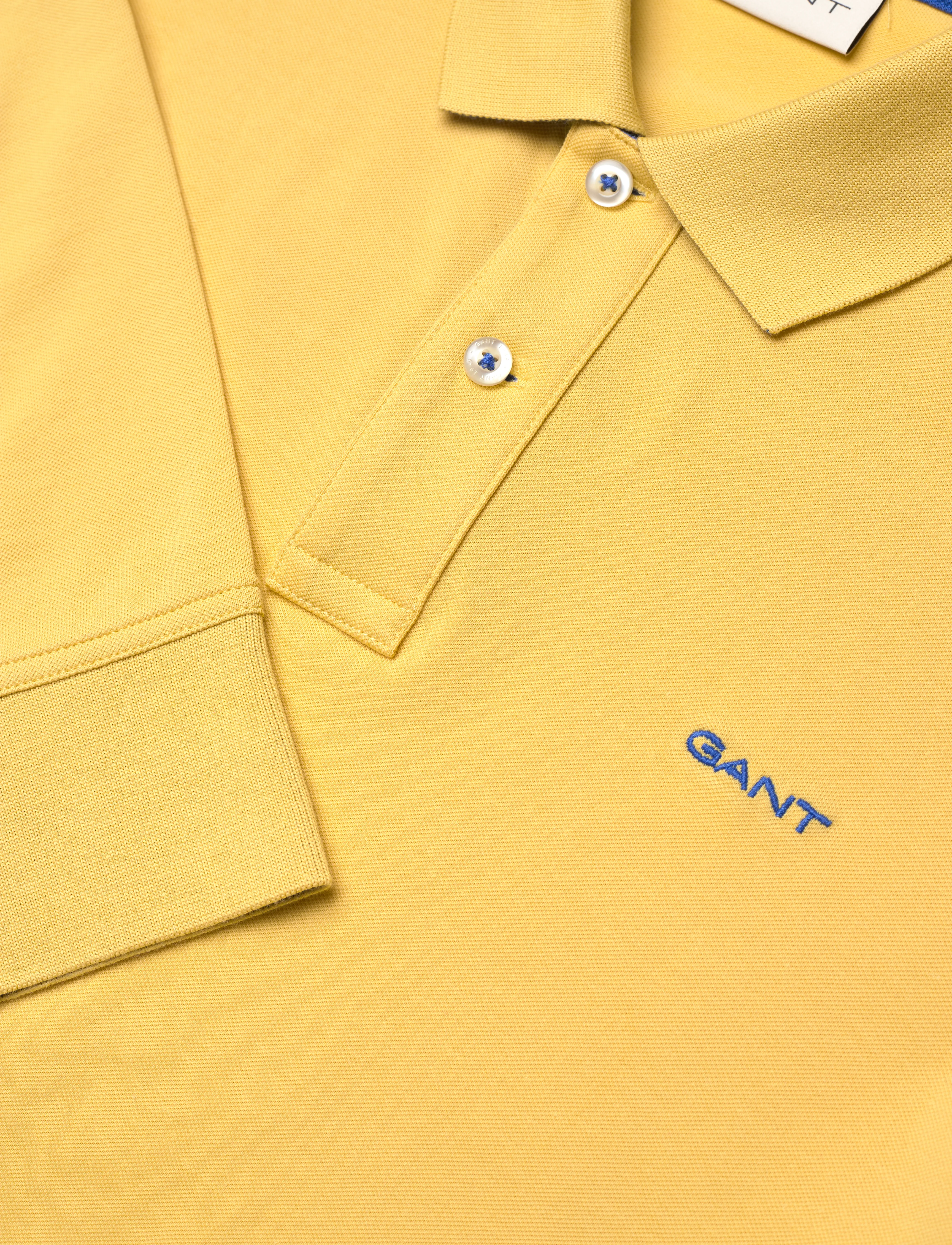 Gant - REG CONTRAST PIQUE LS POLO - parchment yellow - 2