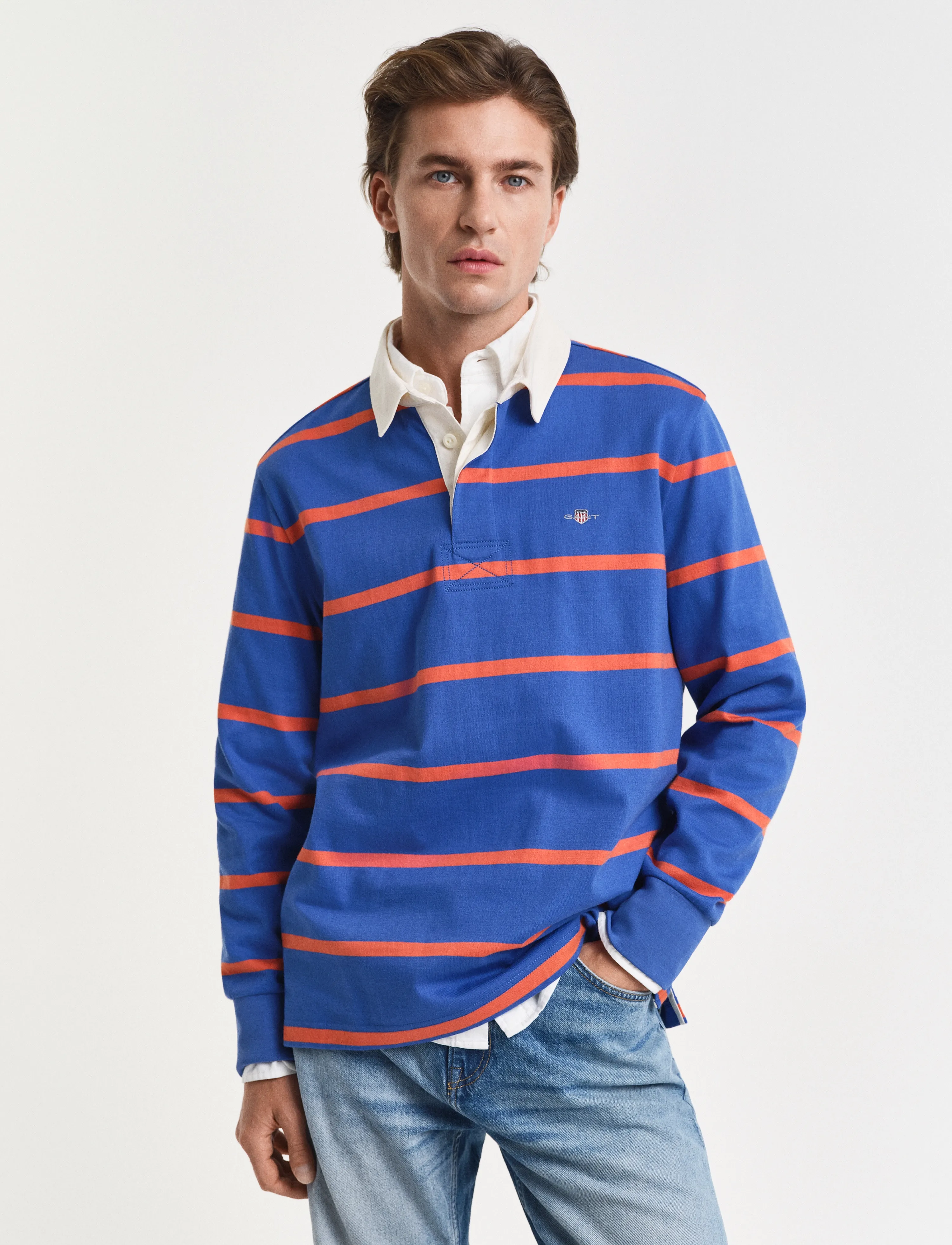 Gant THIN STRIPE HEAVY RUGGER - Poloer - RICH BLUE / blue