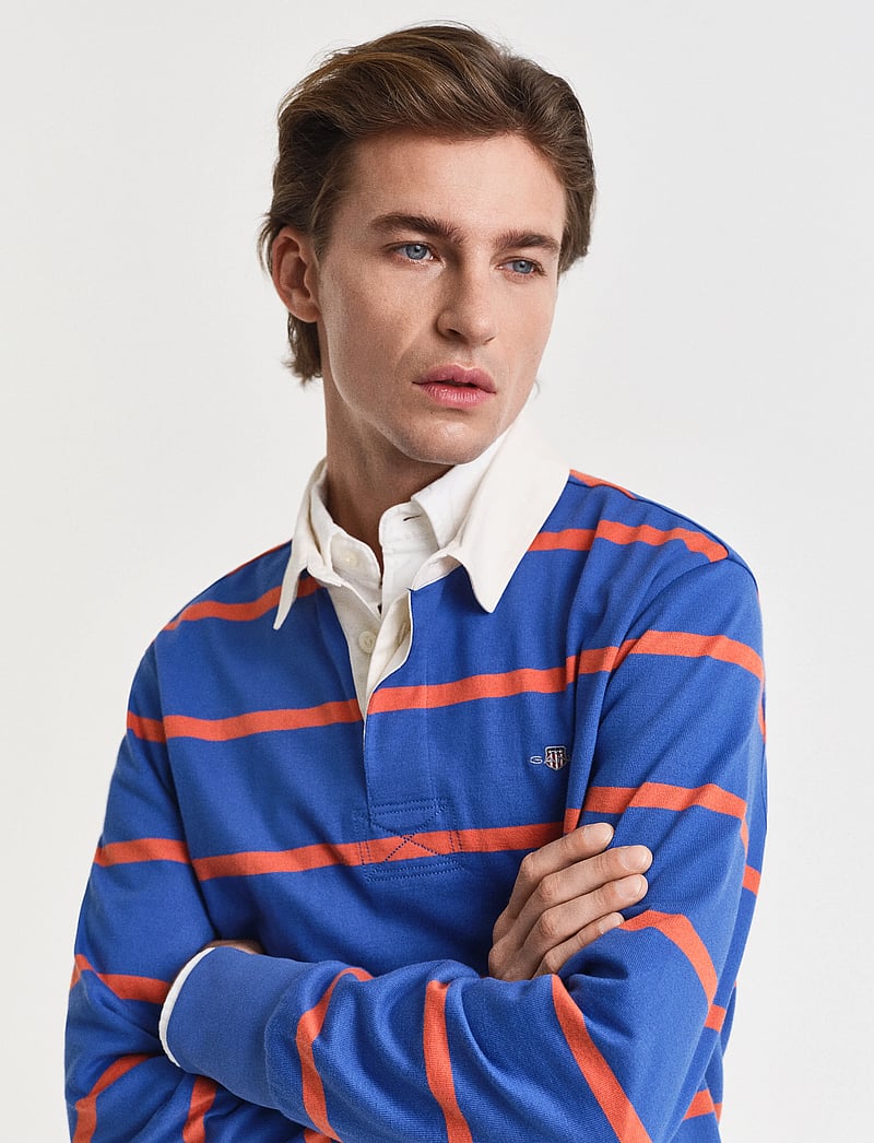Gant - THIN STRIPE HEAVY RUGGER - langærmede poloer - rich blue - 4