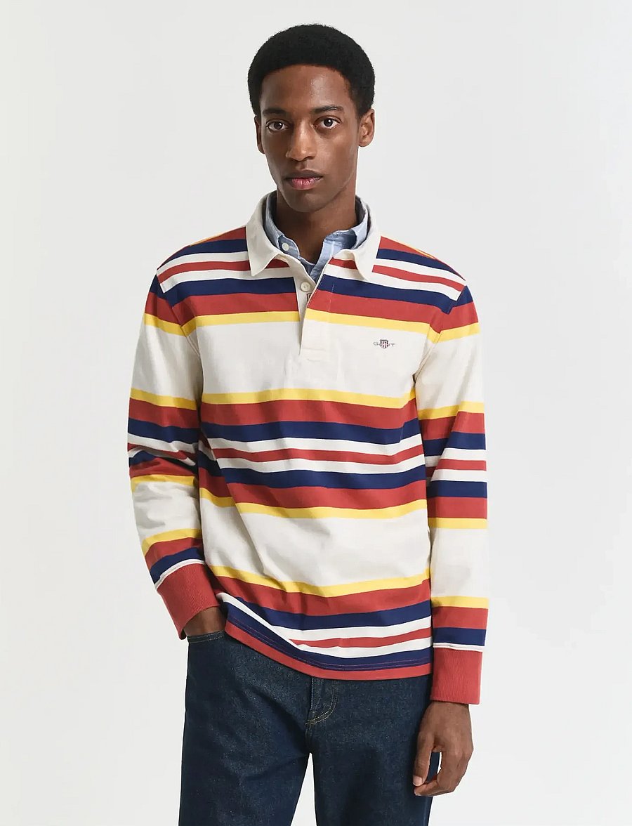 Gant - STRIPED HEAVY RUGGER - långärmade pikéer - modern rust - 0