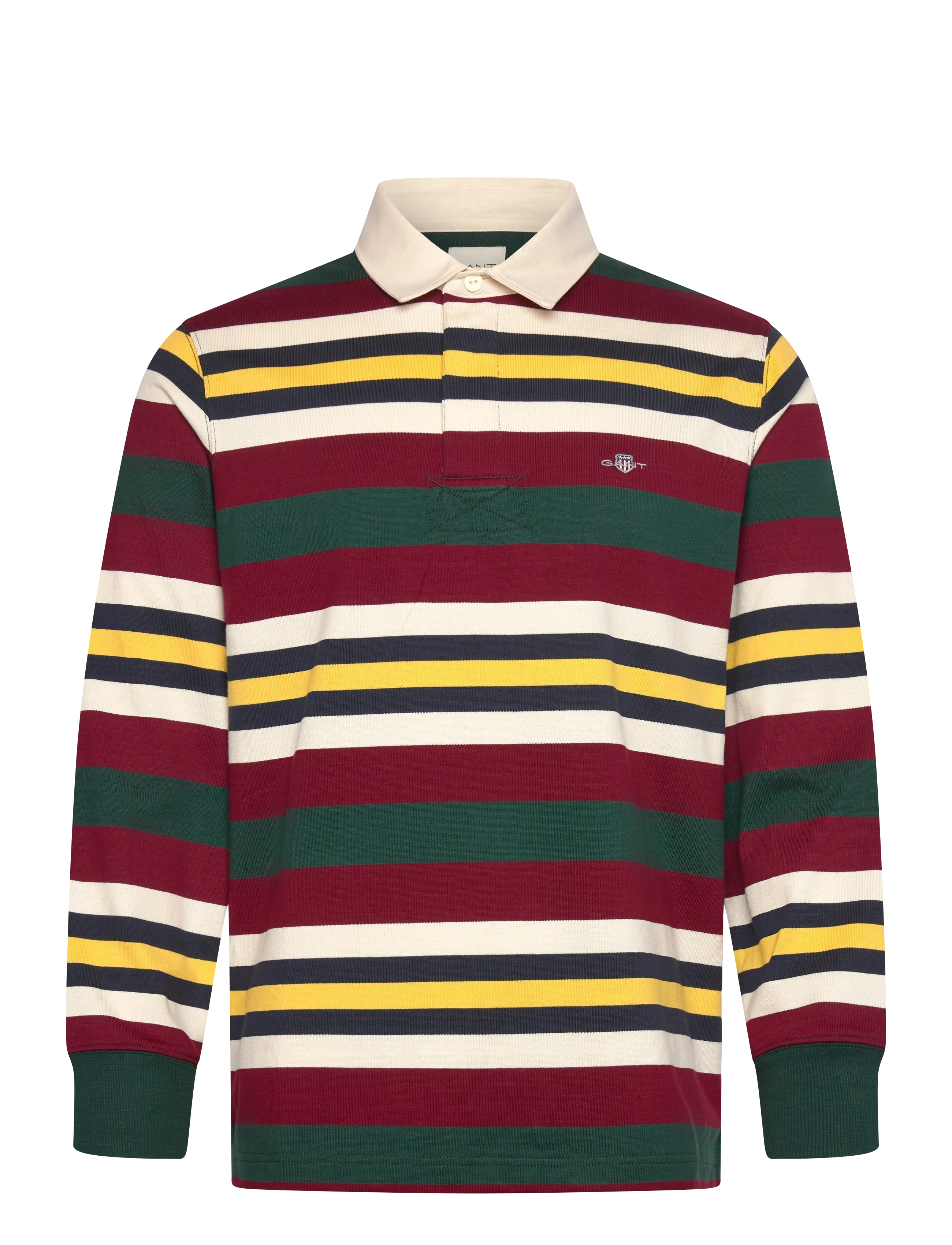 GANT STRIPED HEAVY RUGGER - Pikéer - TARTAN GREEN / multi