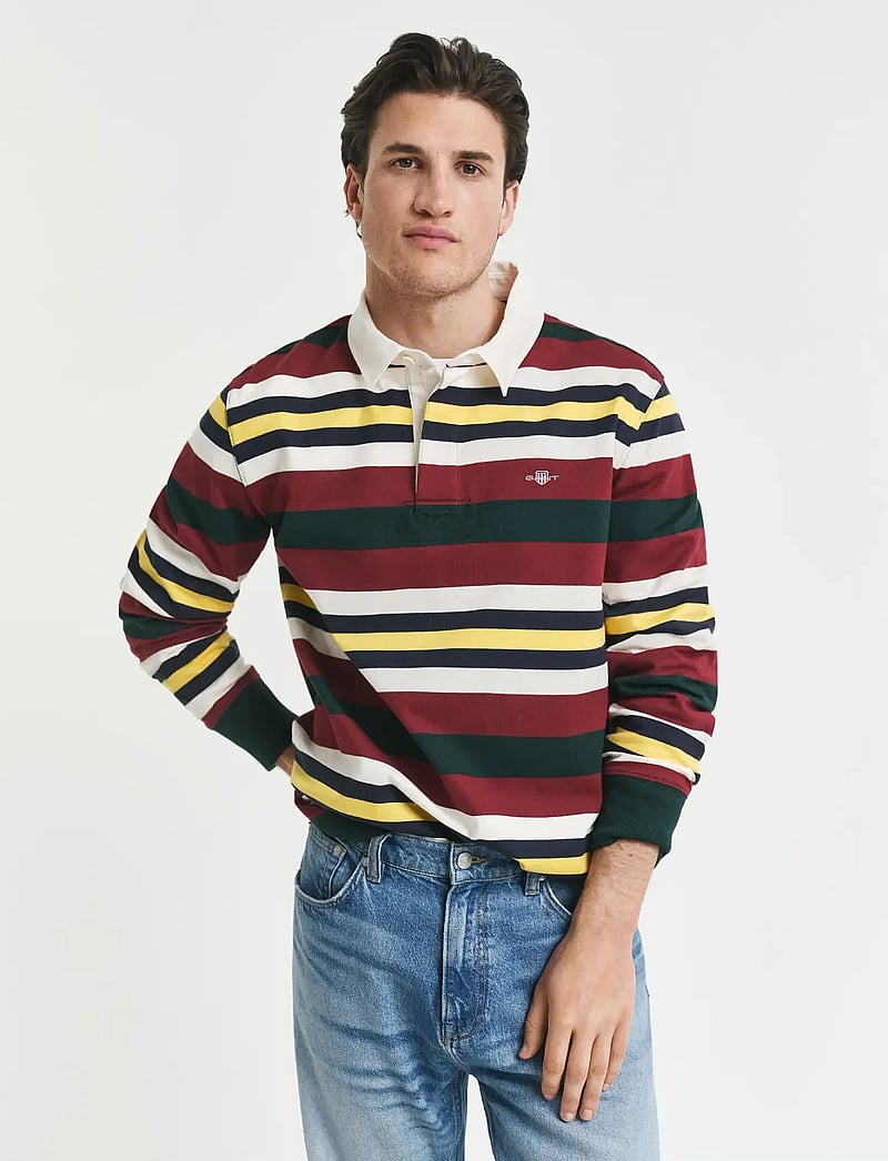 GANT - STRIPED HEAVY RUGGER - langærmede poloer - tartan green - 0