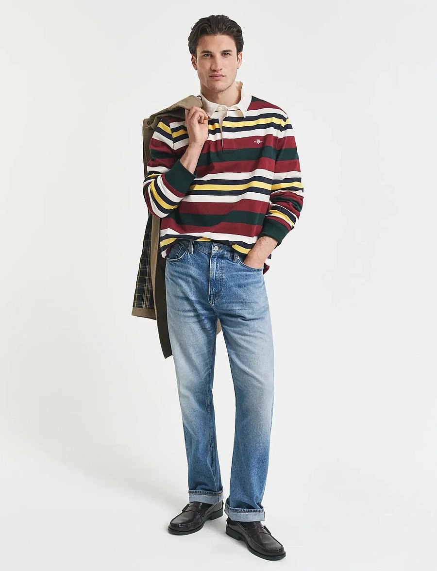 Gant - STRIPED HEAVY RUGGER - lange mouwen - tartan green - 5