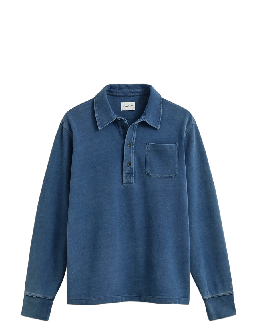Gant - INDIGO RUGGER - pikkade varrukatega kootud polod - indigo - 1