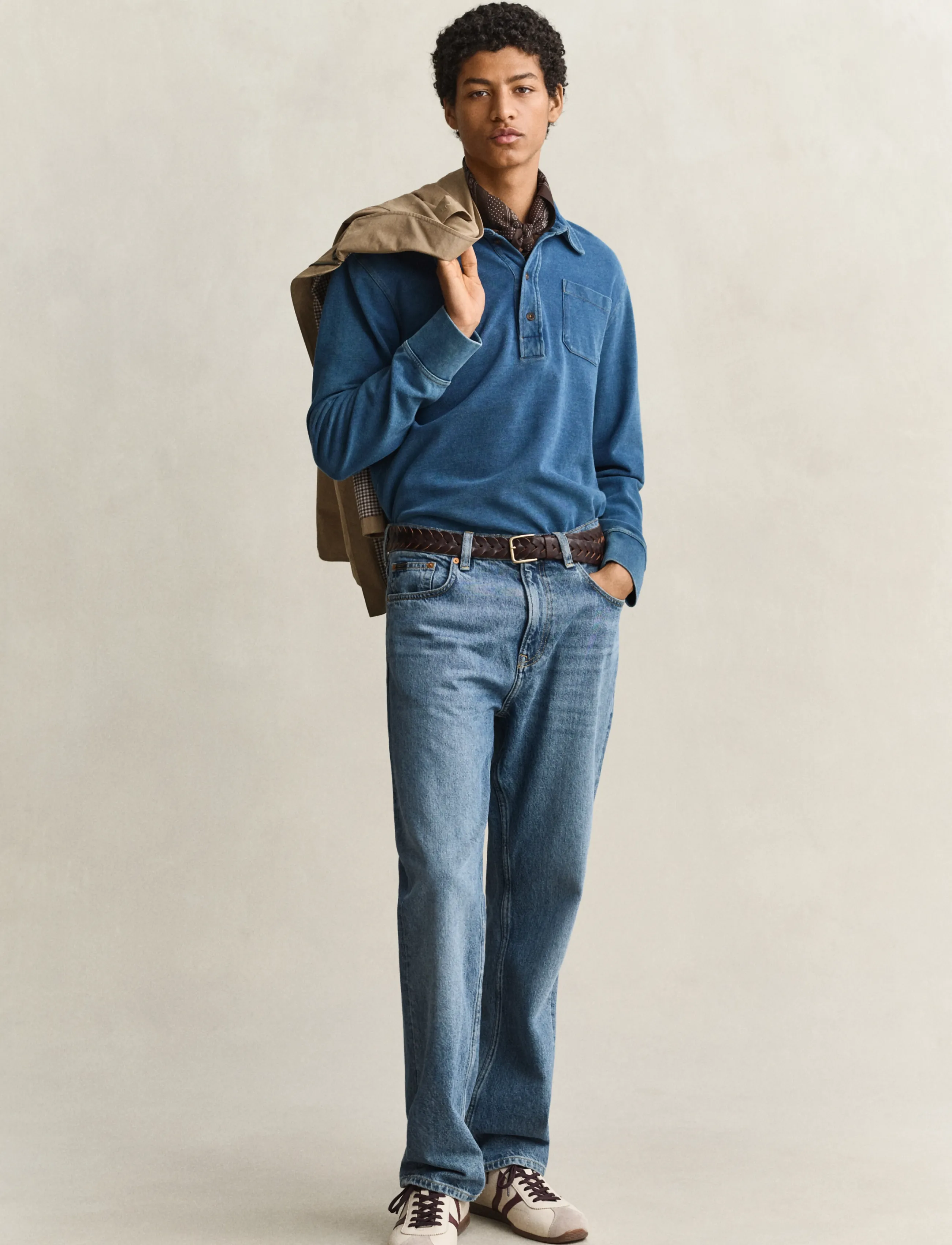 Gant - INDIGO RUGGER - pikkade varrukatega kootud polod - indigo - 4