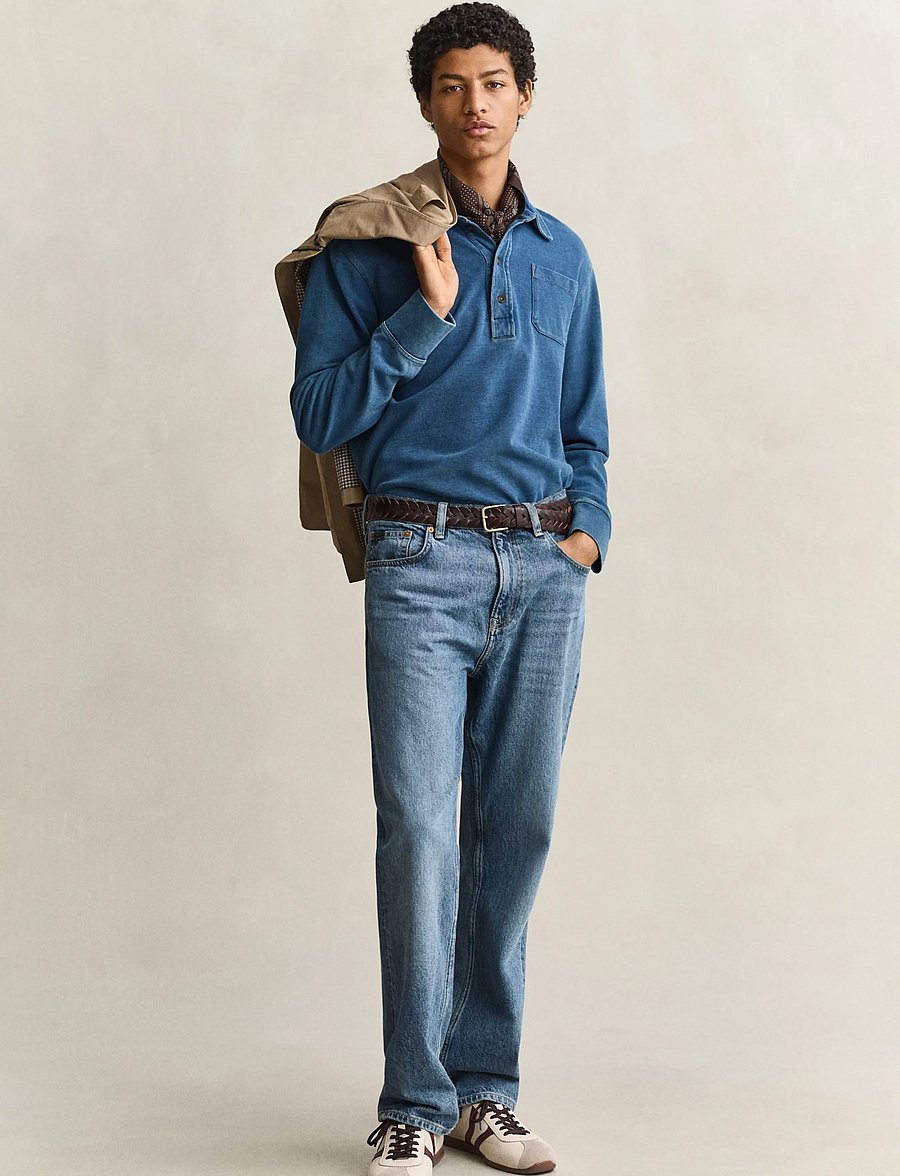 Gant - INDIGO RUGGER - pikkade varrukatega kootud polod - indigo - 4