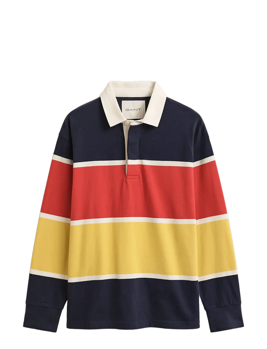Gant - STRIPED RUGGER - lühikeste varrukatega polod - evening blue - 0