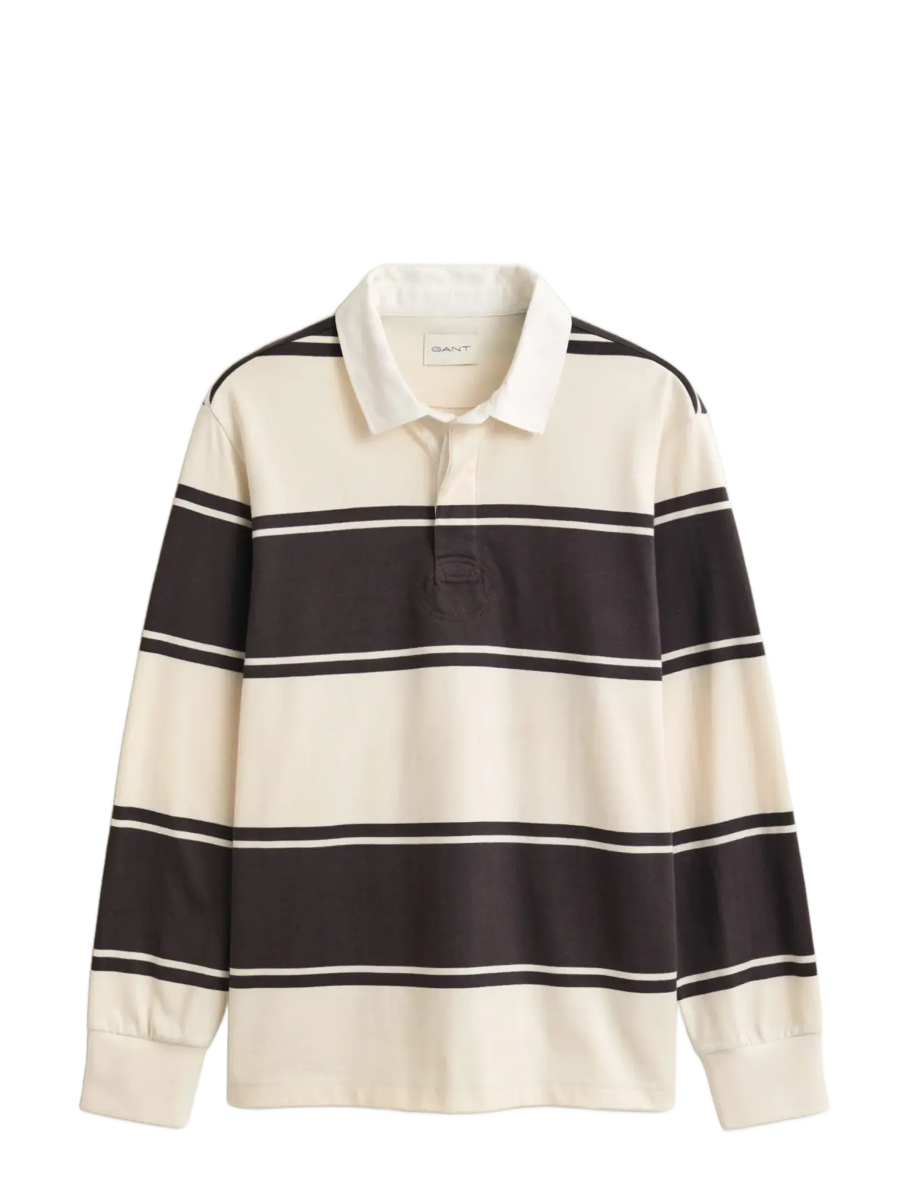 Gant Striped Rugger, Mænd, Stribet Rugbyskjorte, Brun, Str: XXXL