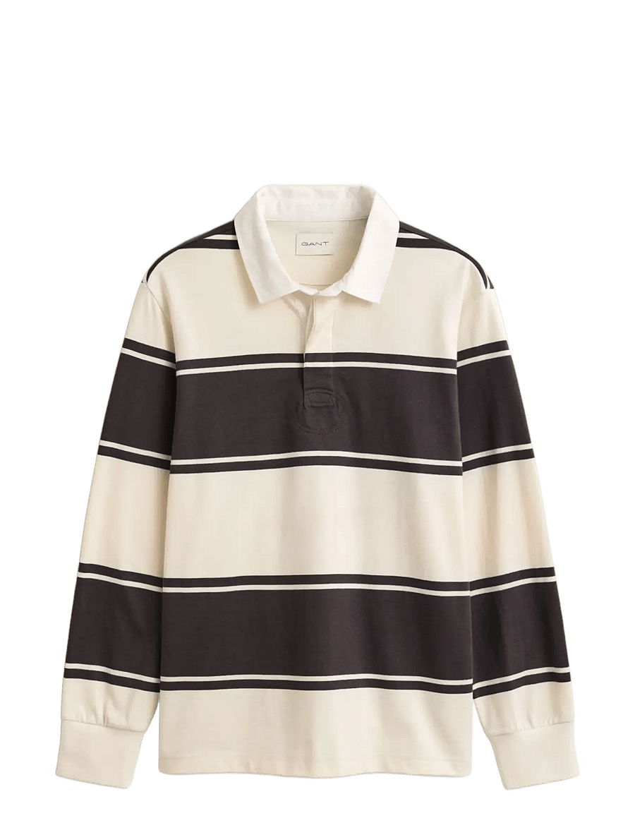 Gant - STRIPED RUGGER - pikkade varrukatega polod - charred wood brown - 0