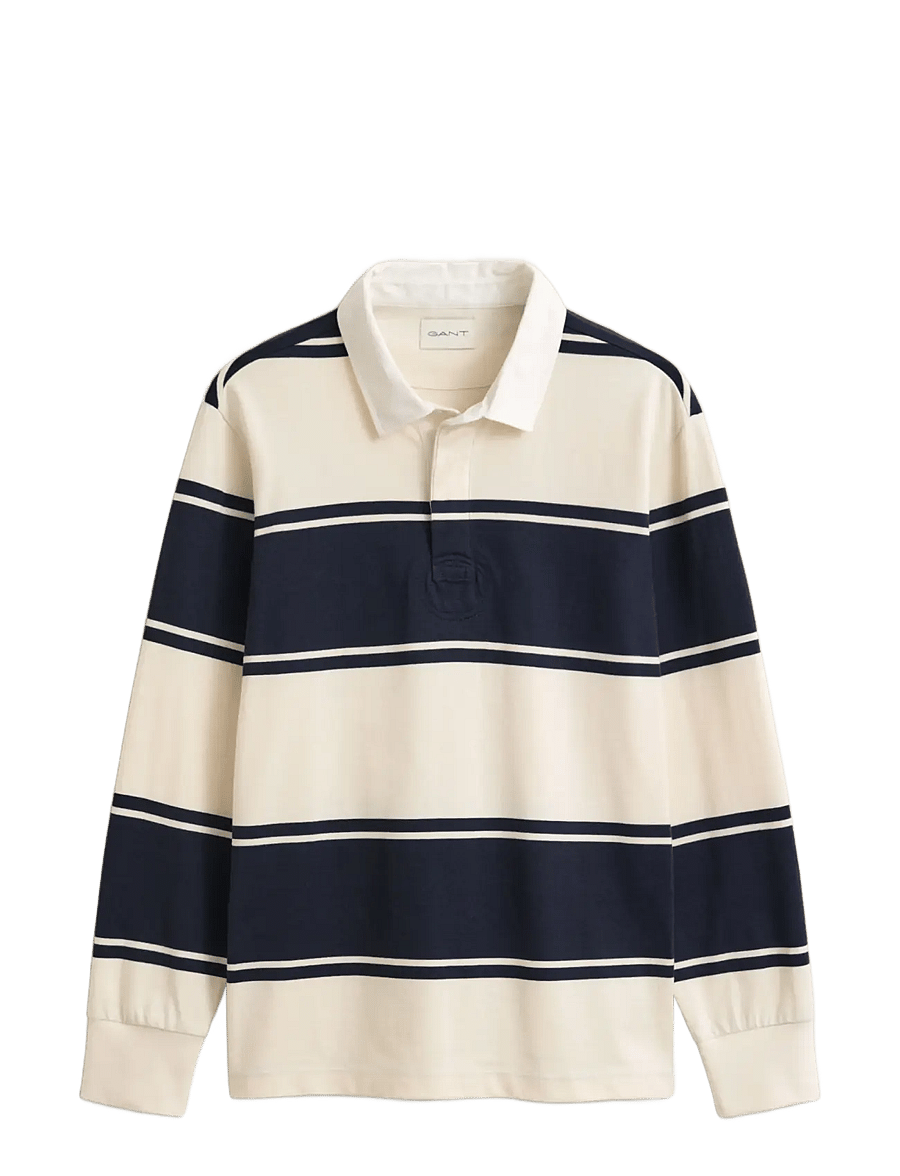 Gant - STRIPED RUGGER - langærmede poloer - evening blue - 0