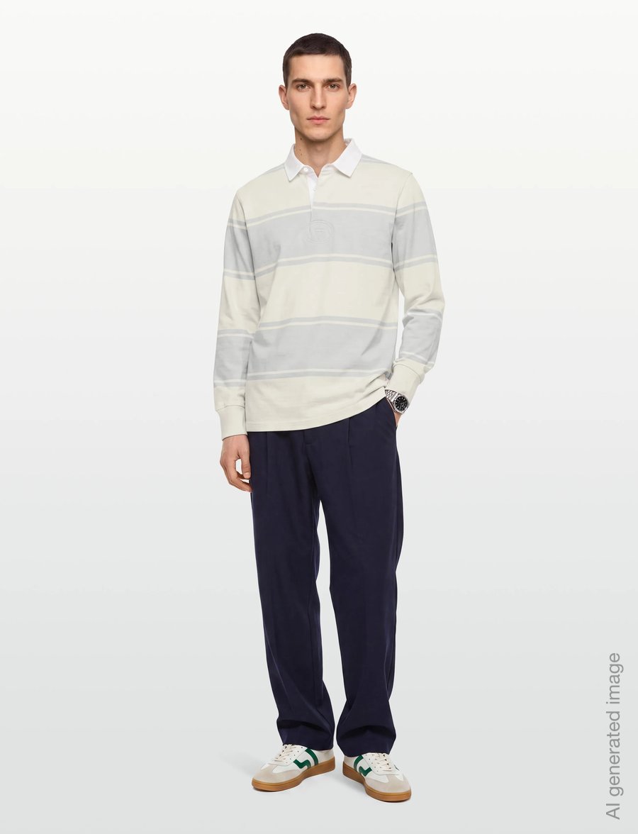 Gant - STRIPED RUGGER - langärmelig - heather grey - 0