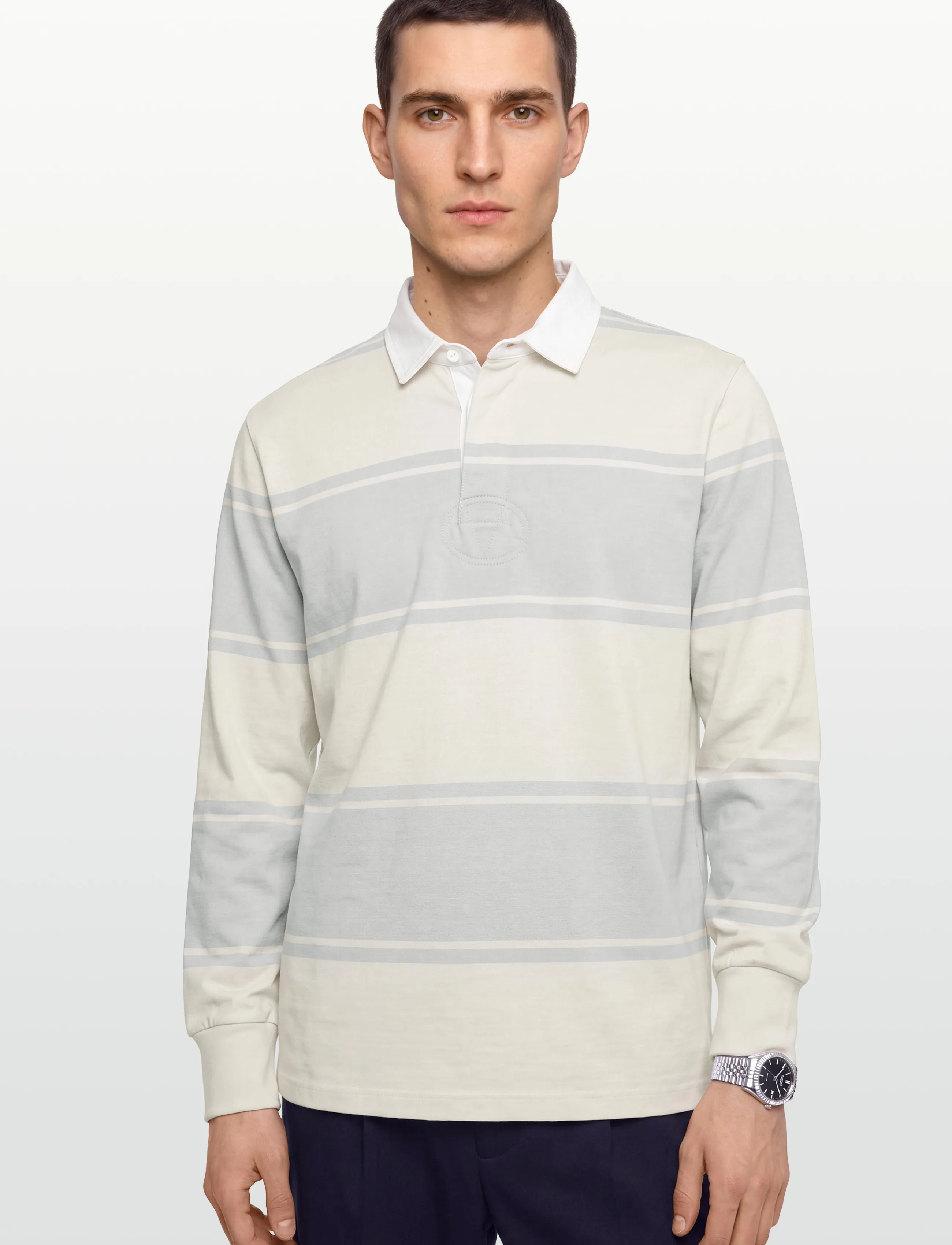 Gant - STRIPED RUGGER - long-sleeved polos - heather grey - 3