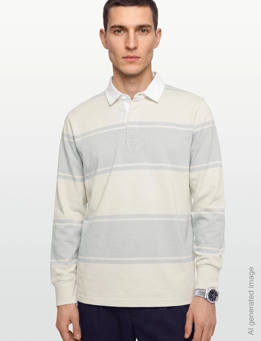 Gant - STRIPED RUGGER - langärmelig - heather grey - 3