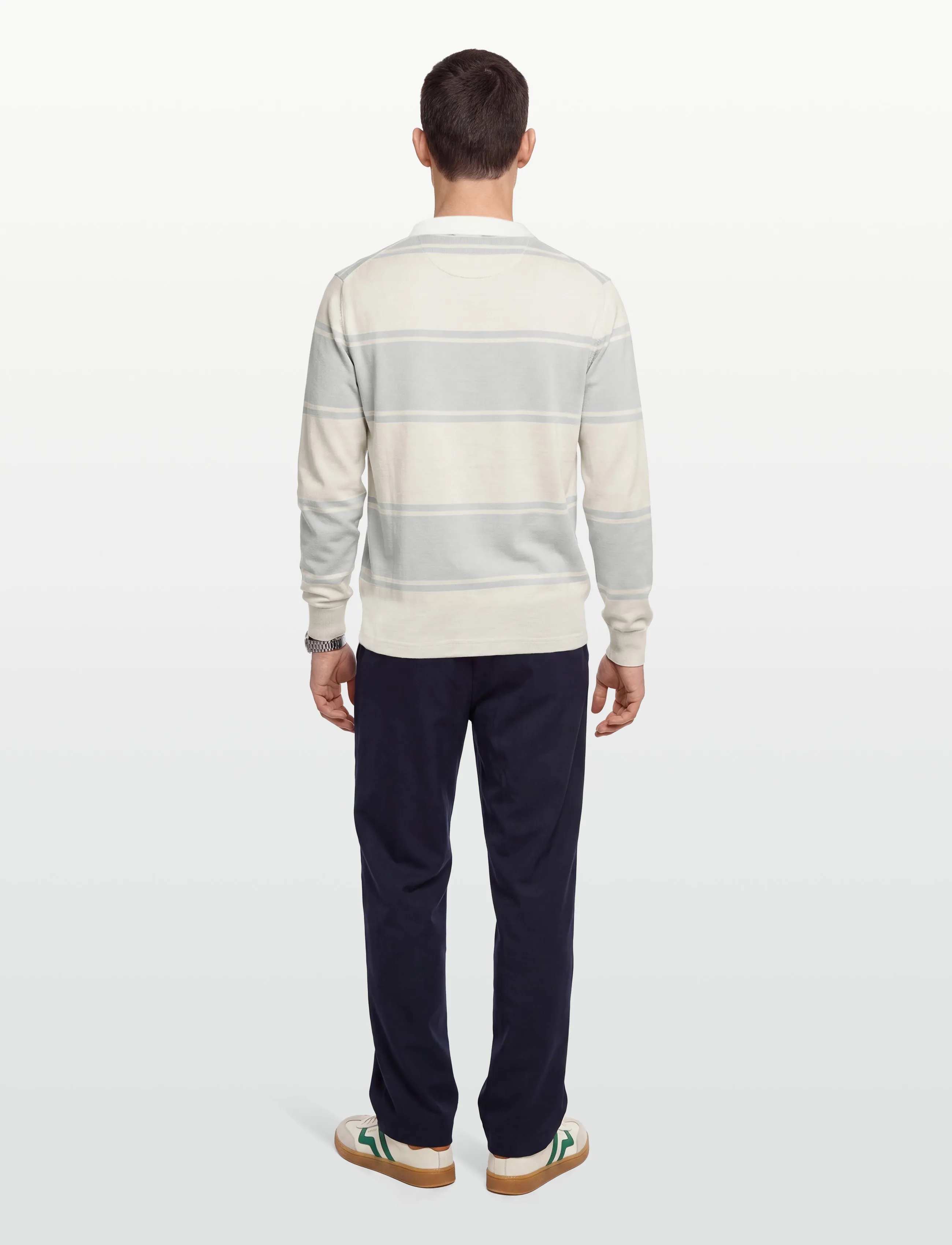 Gant - STRIPED RUGGER - long-sleeved polos - heather grey - 4