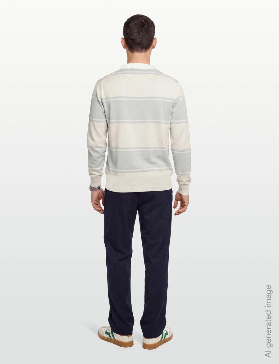 Gant - STRIPED RUGGER - langärmelig - heather grey - 4