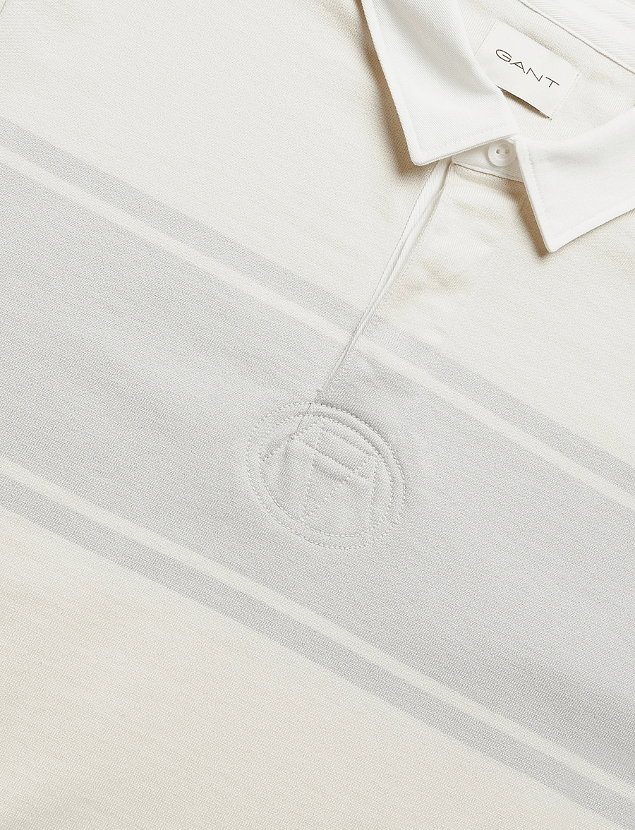 Gant - STRIPED RUGGER - langærmede poloer - heather grey - 2